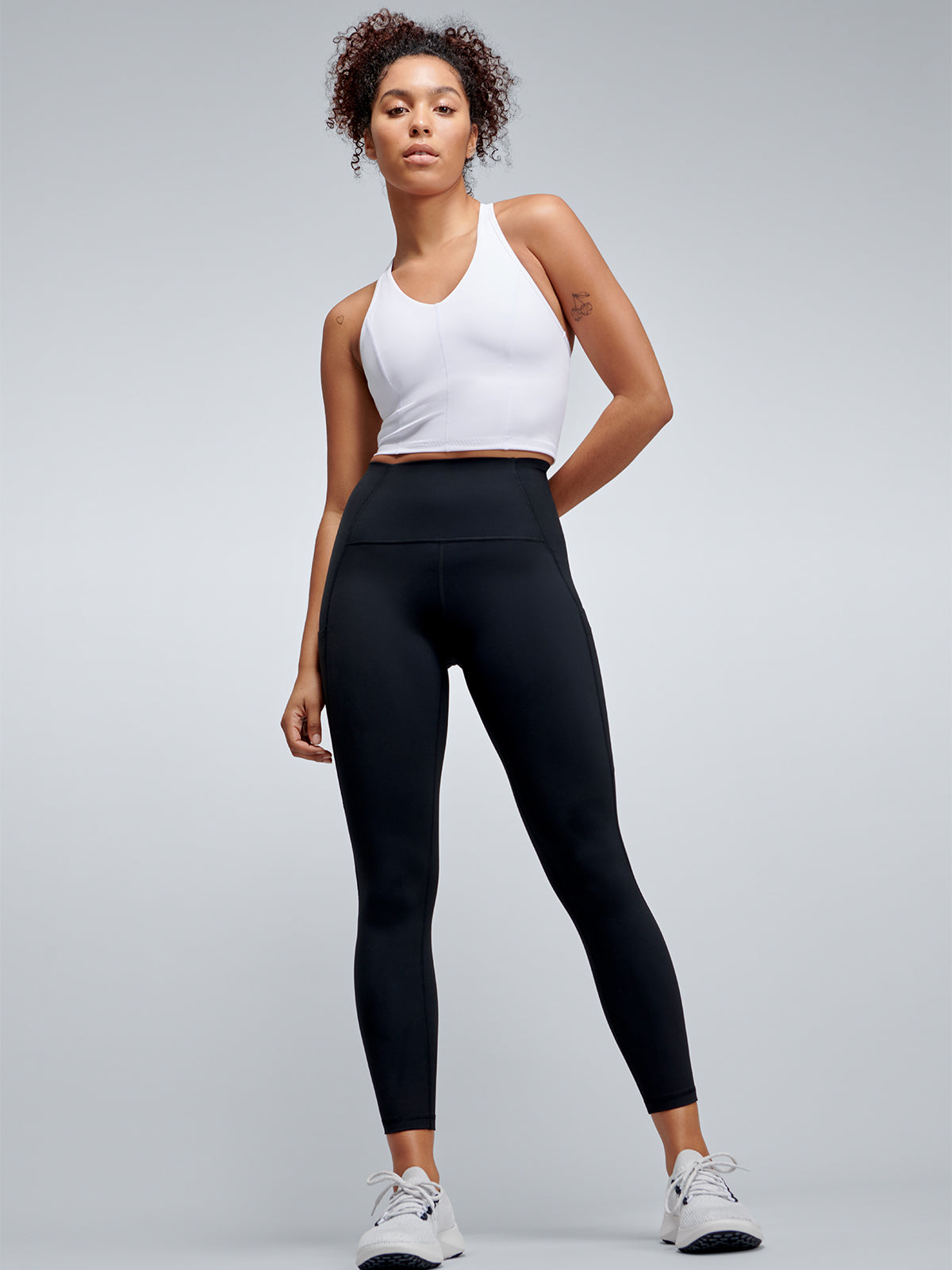 Womens femme fatale recycled longline white sports bra 3