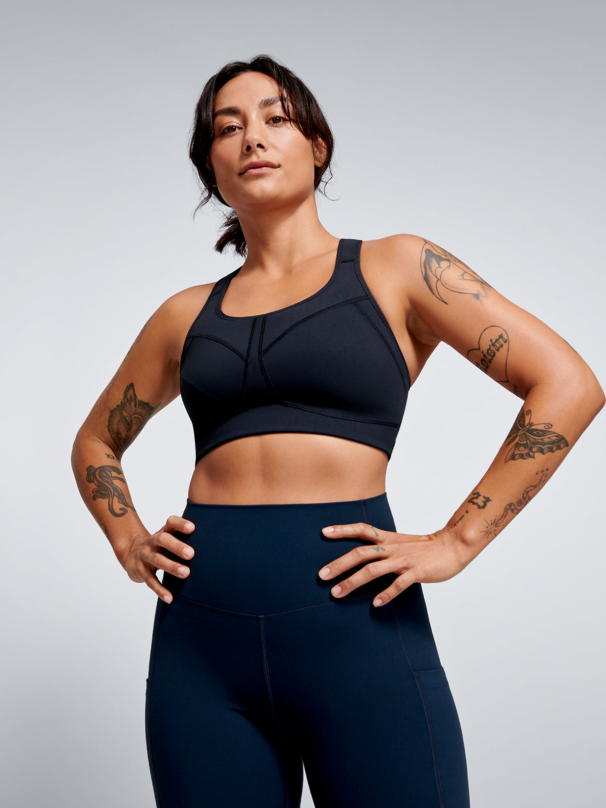 Womens locked and loaded black sports bra 1