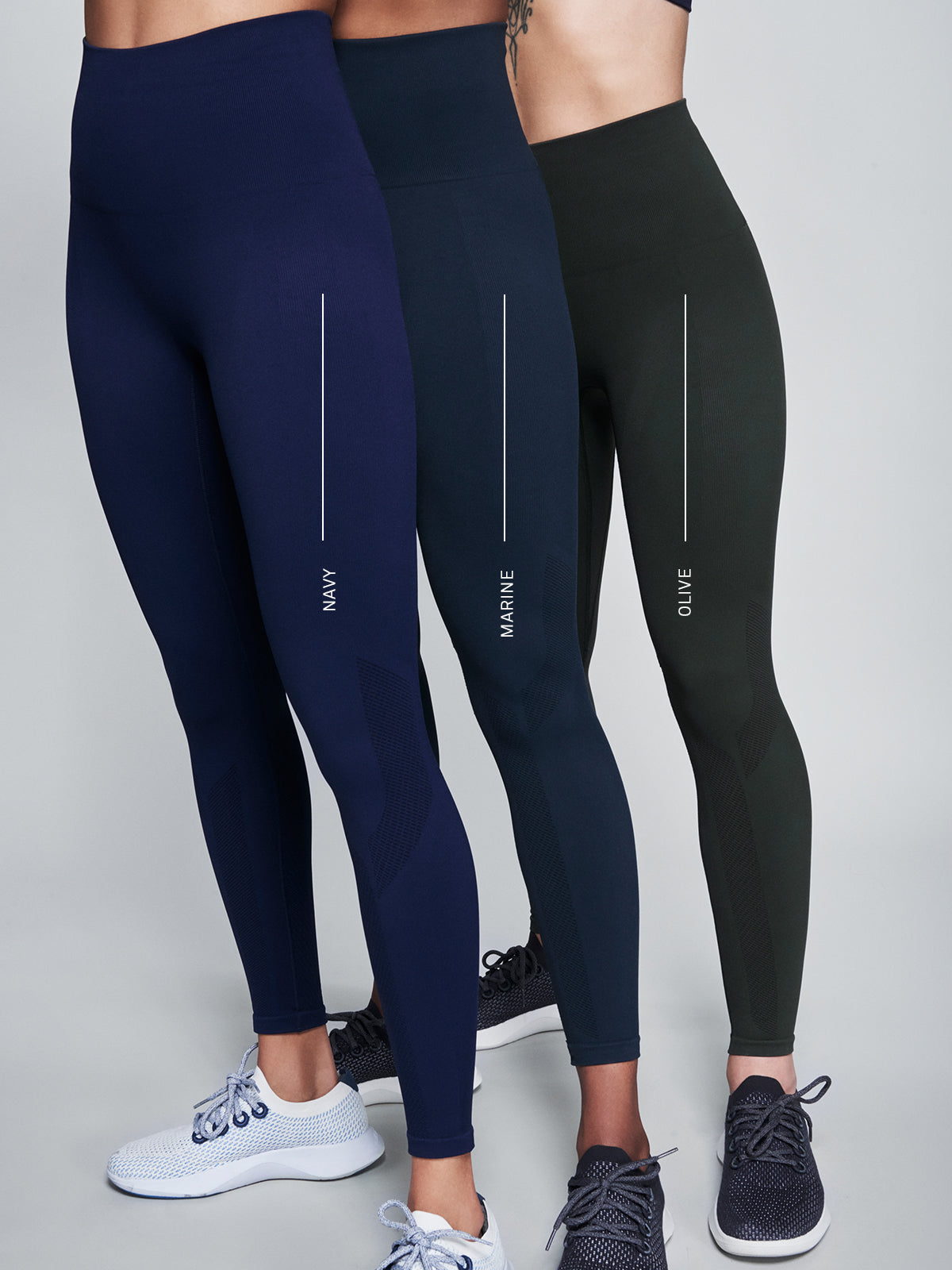 Womens streamline high waisted ankle navy leggings 10