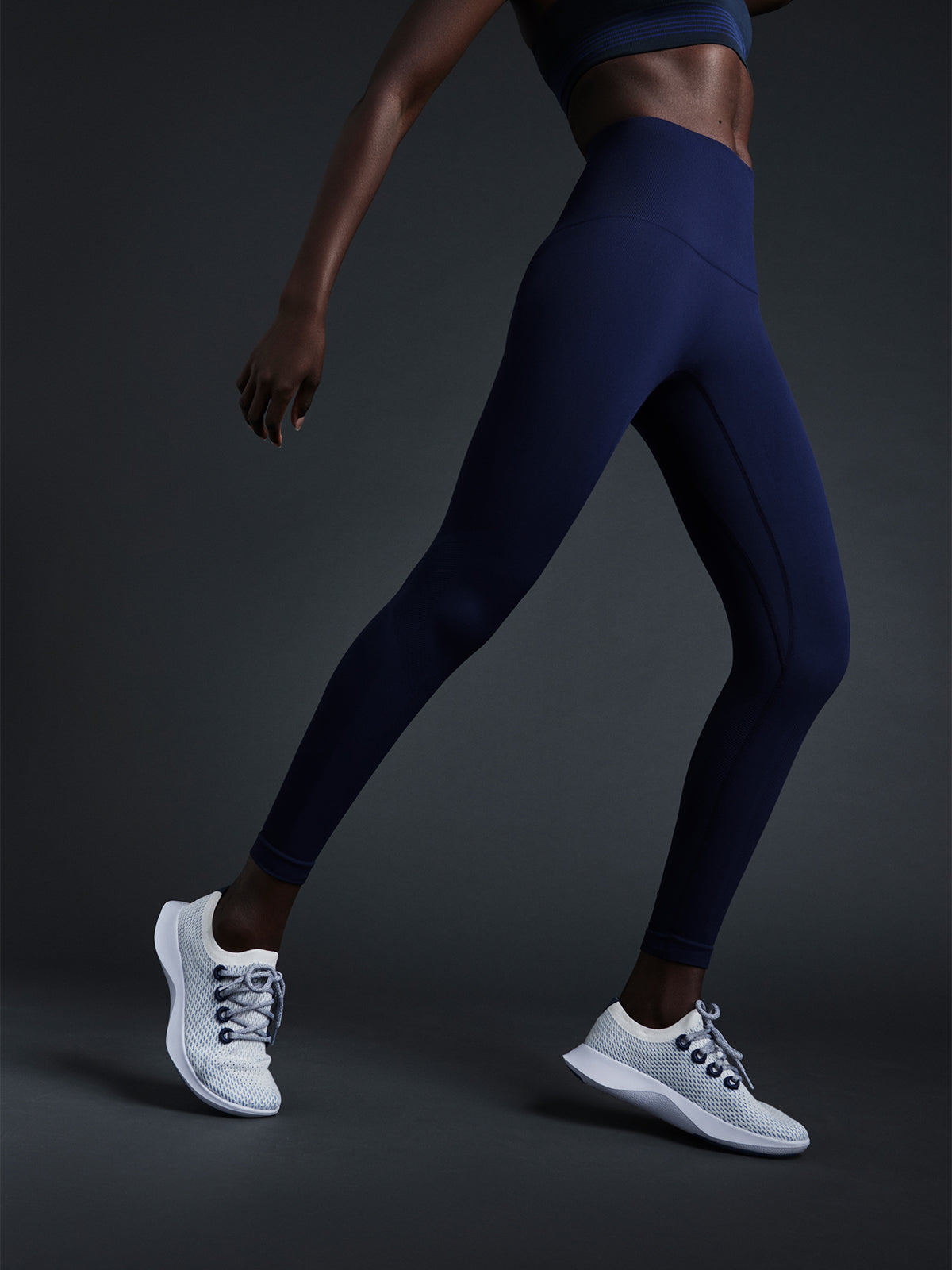 Womens streamline high waisted ankle navy leggings 9