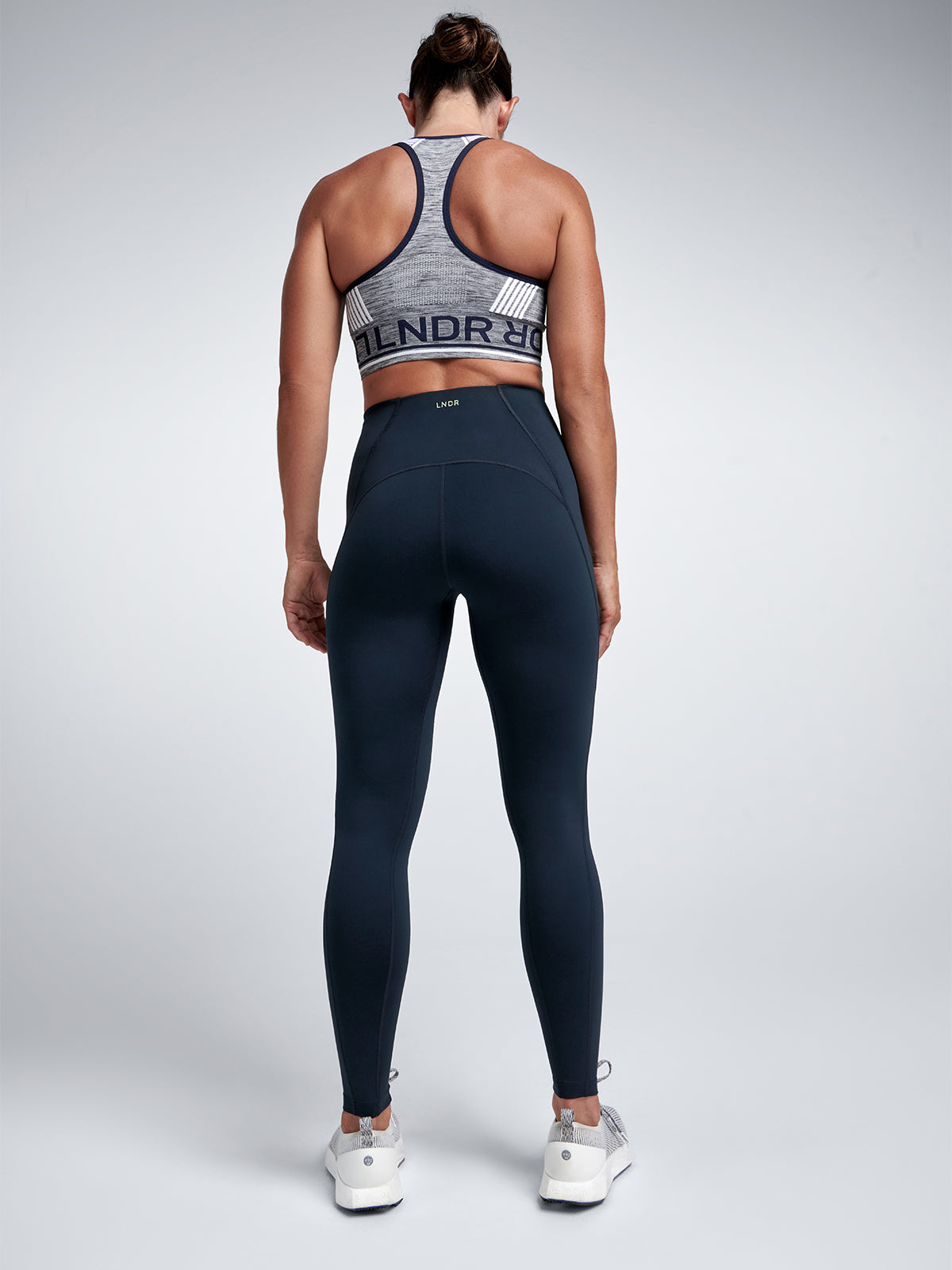 Womens aero grey high neck sports bra 6