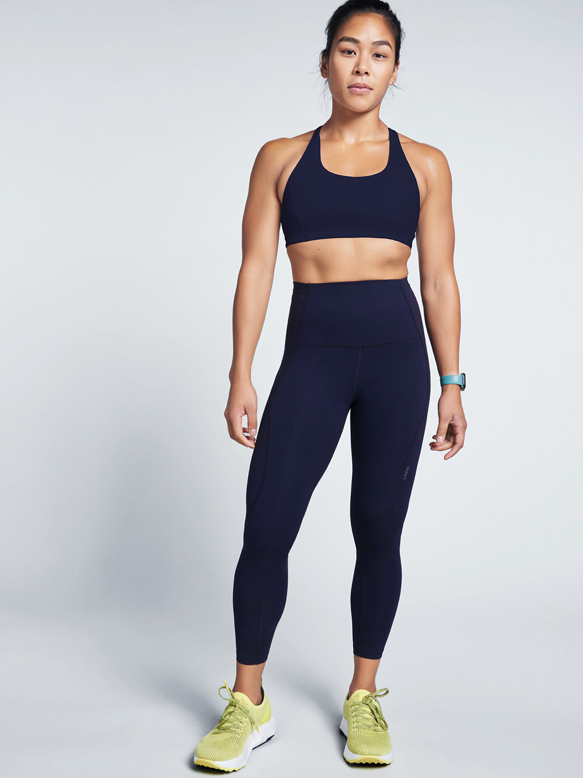 Womens limitless pocket super high waisted full length navy blue leggings 5