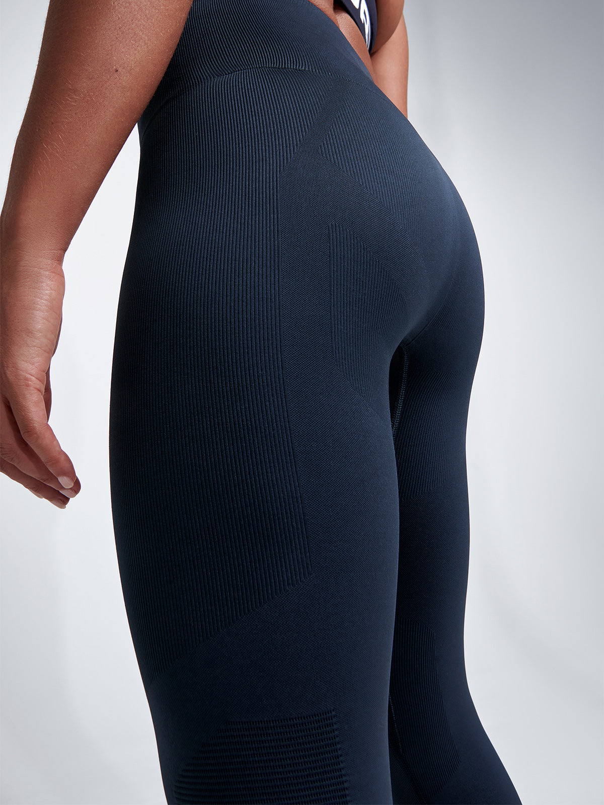 Womens chisel high waisted ankle length marine blue leggings 2