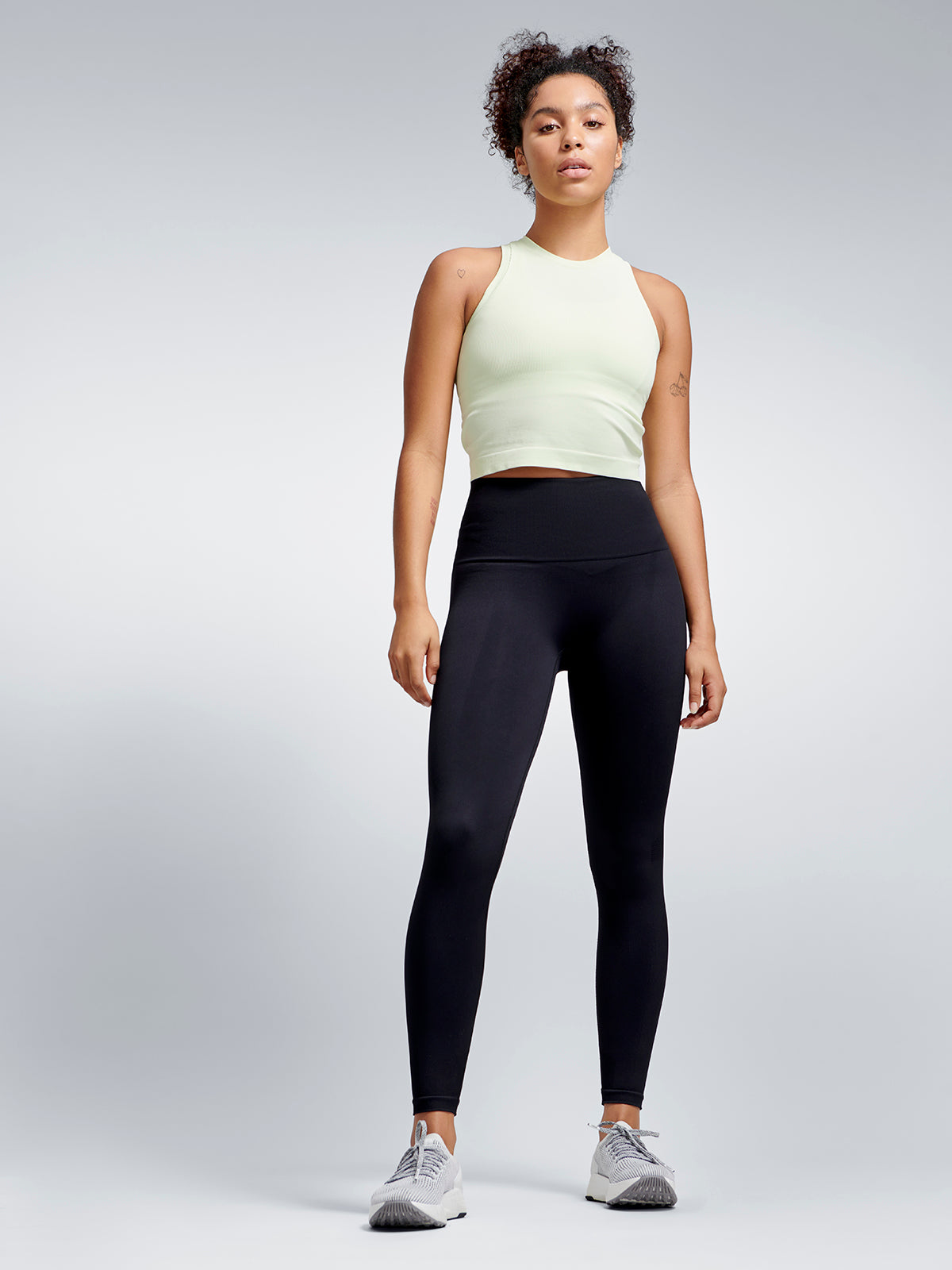 Womens chisel high waisted ankle length black leggings 3