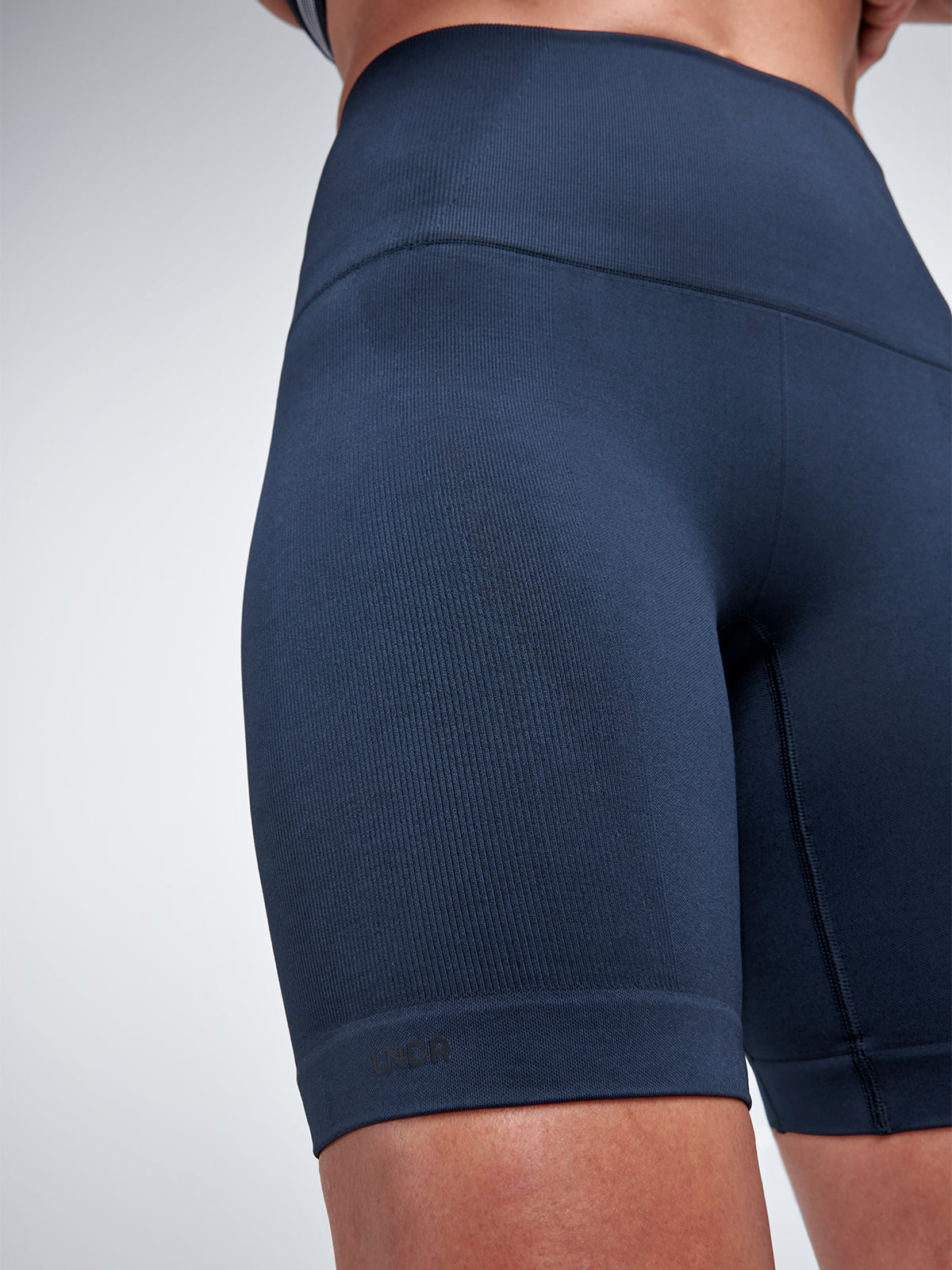 Womens chisel high waisted 8 inch marine blue bike shorts 5