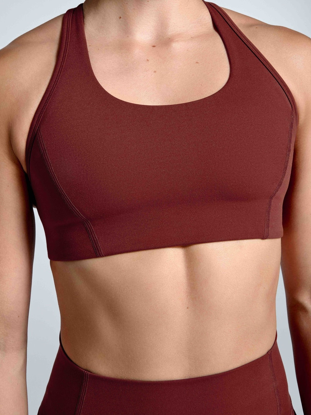Womens fatal attraction red rust sports bra 3