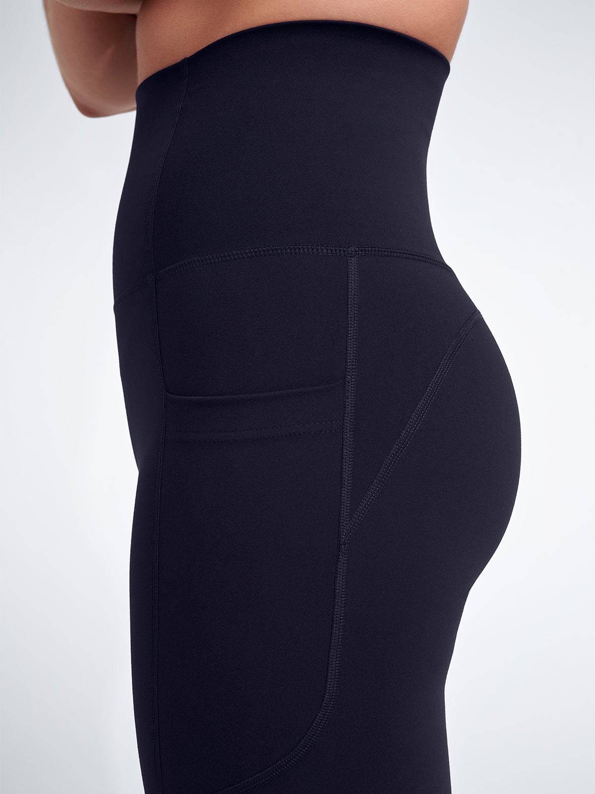 Womens fatal attraction super high waisted ankle length navy blue leggings 2