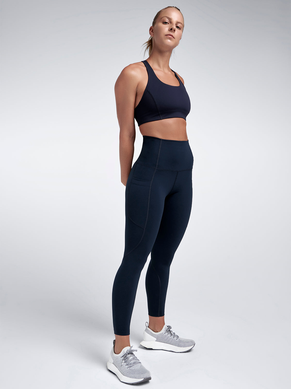 Womens fatal attraction super high waisted ankle length marine blue leggings 4