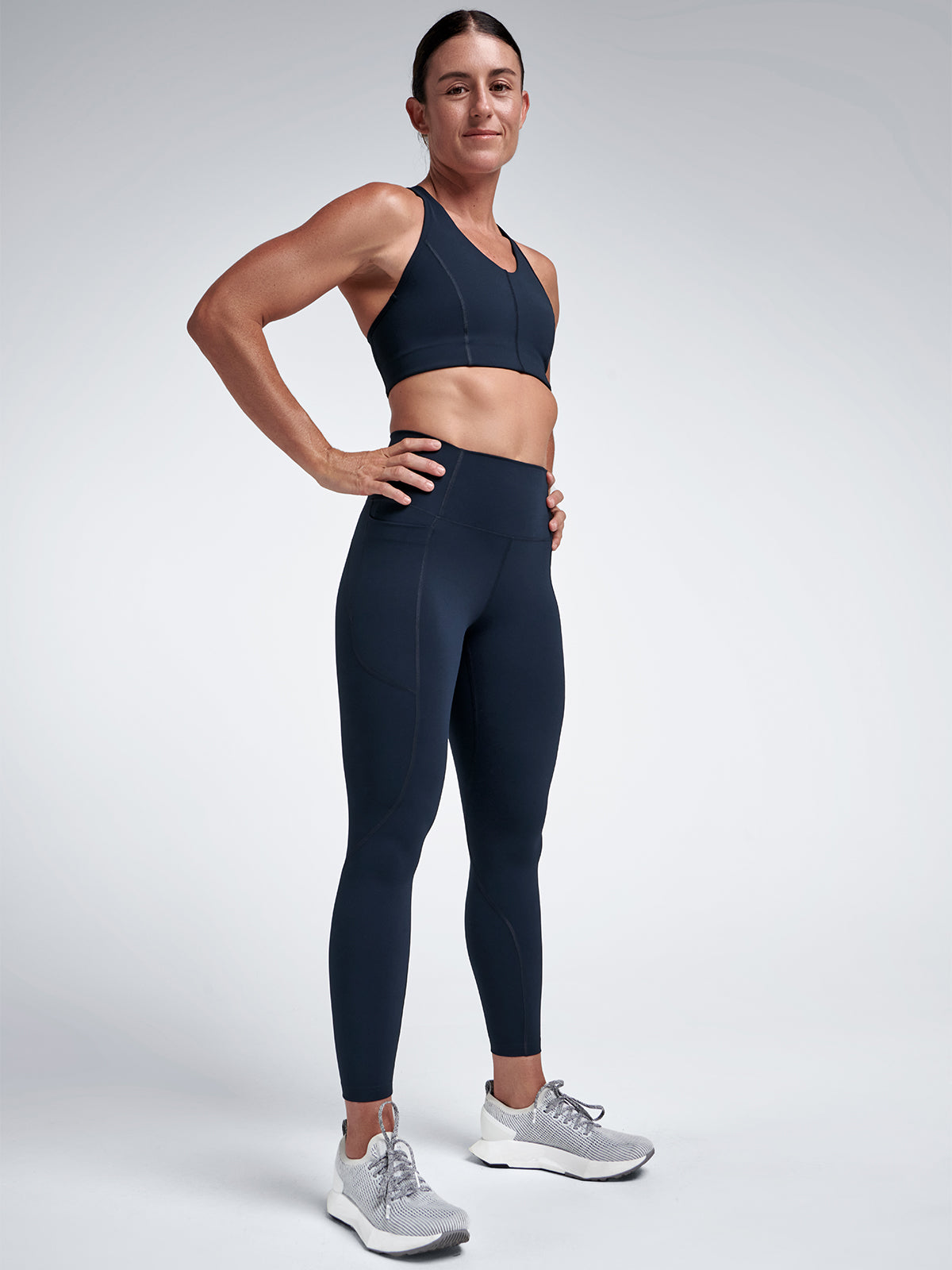 Womens fatal attraction high waisted ankle length marine blue leggings 3