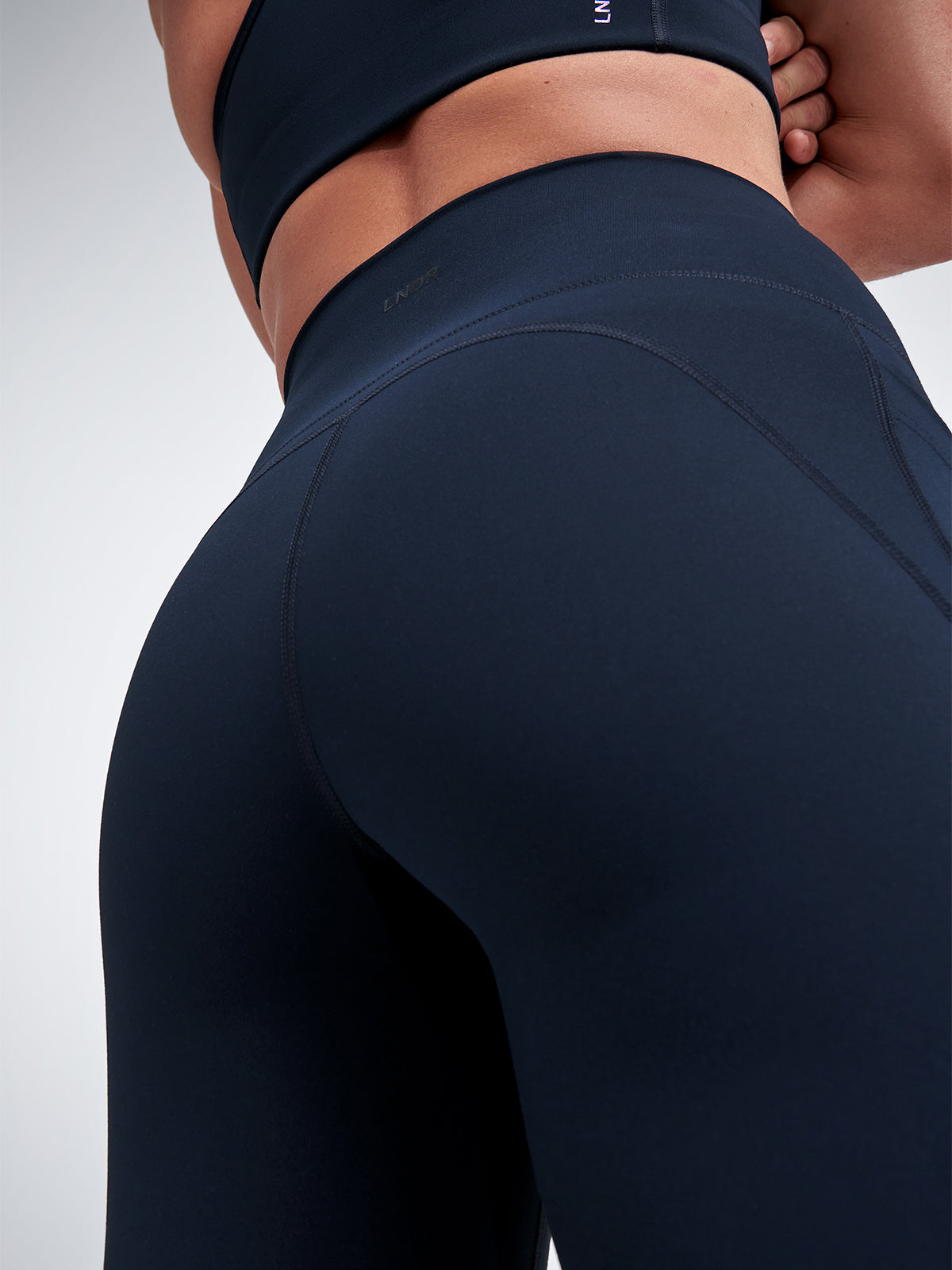 Womens fatal attraction high waisted ankle length marine blue leggings 2