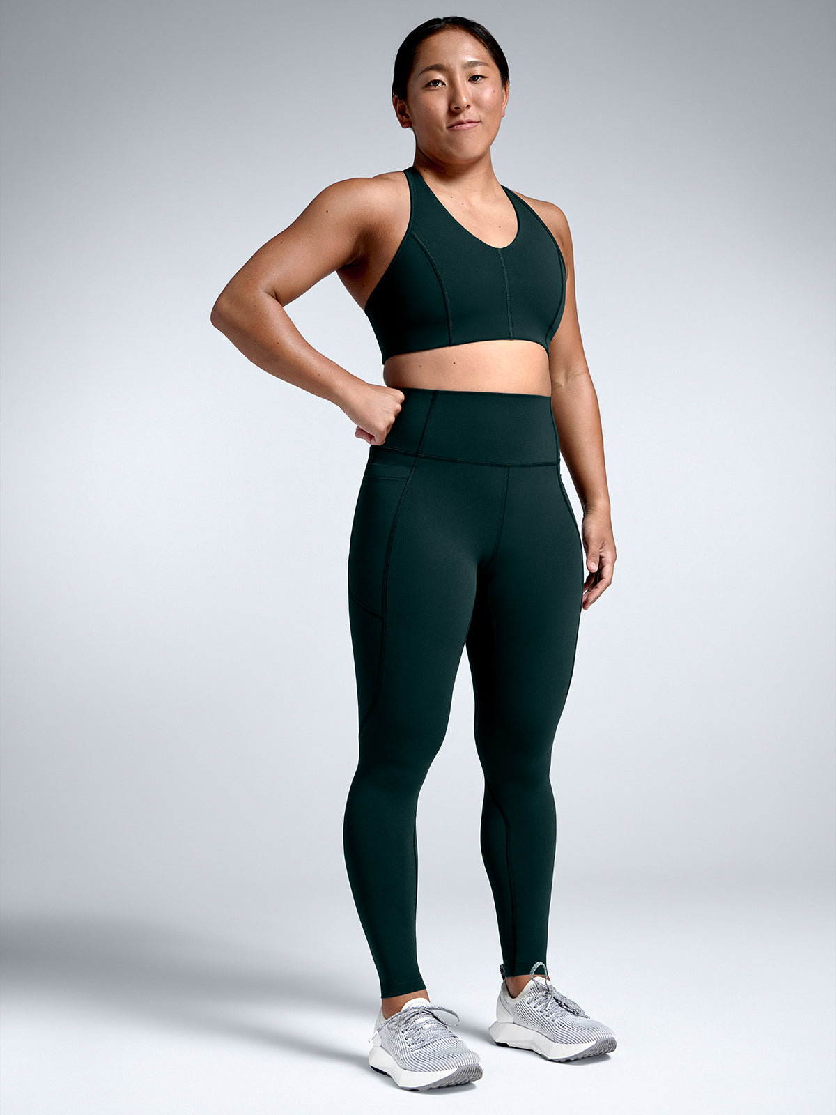 Womens femme fatale dark green sports bra 6