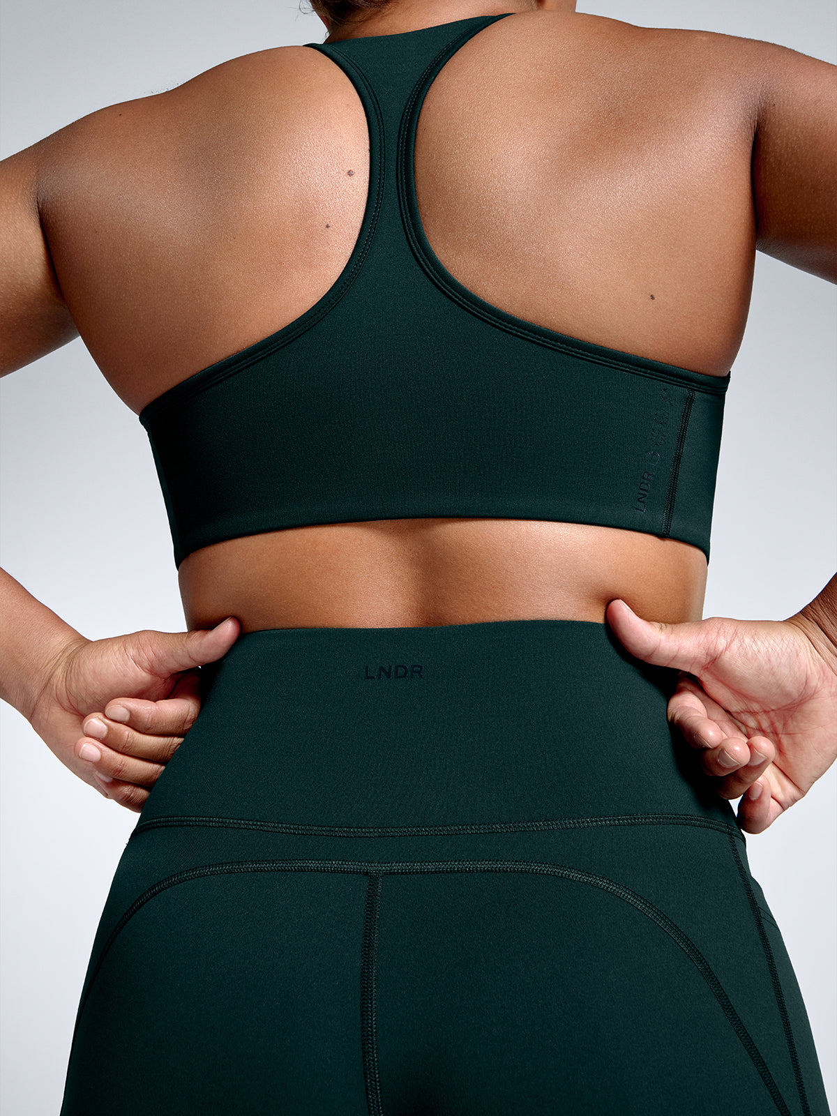 Womens femme fatale dark green sports bra 3