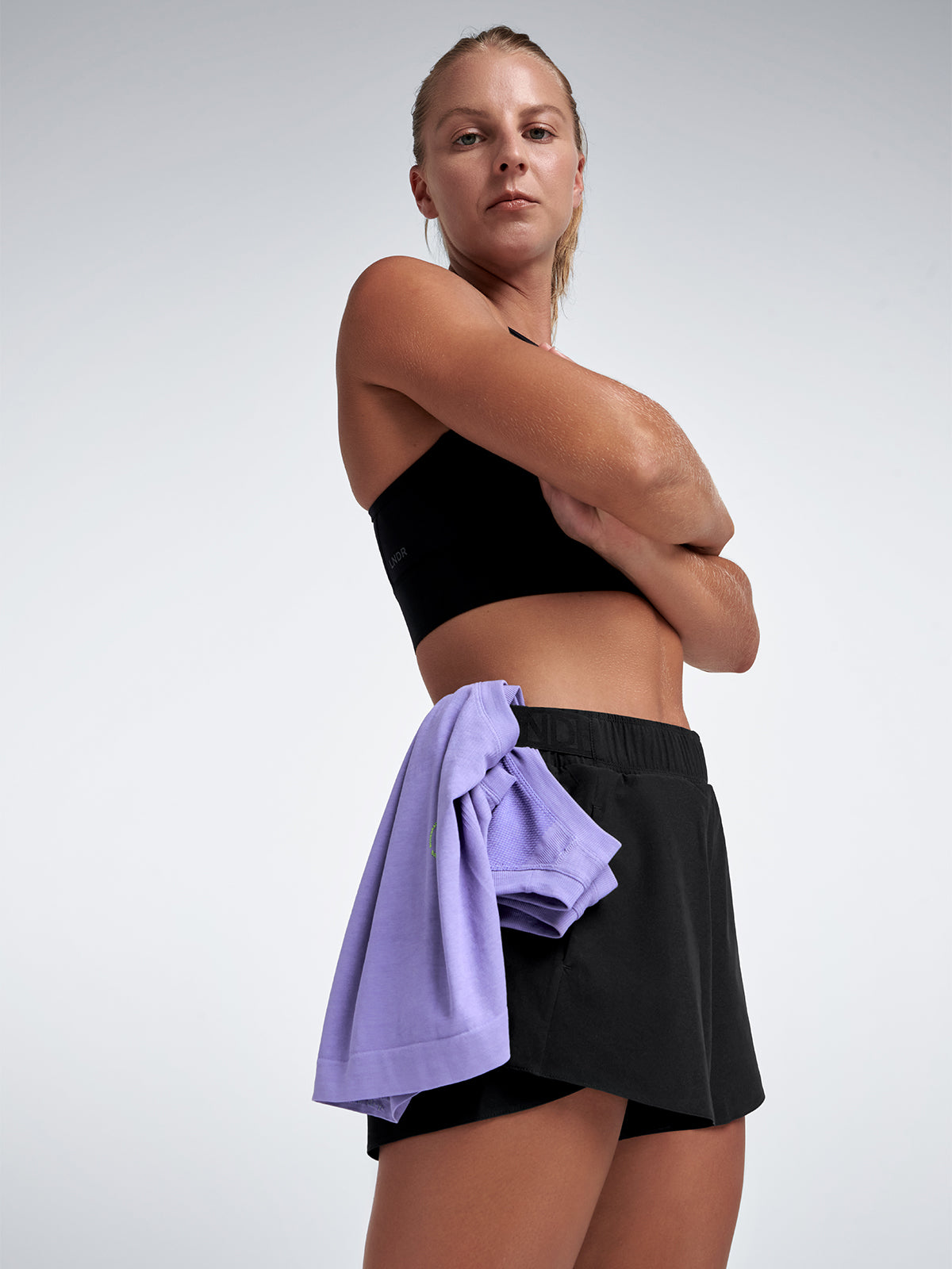 Womens fly recycled black run short 2