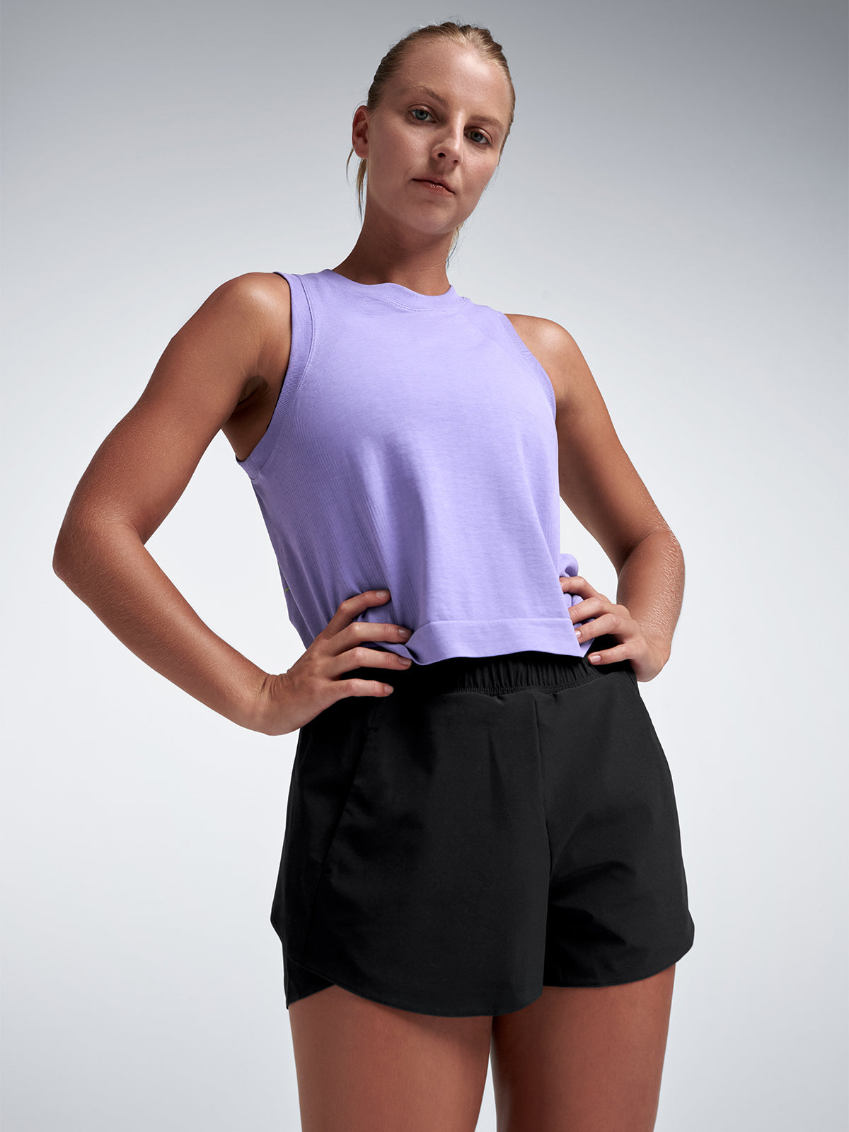 Womens fly recycled black run short 3