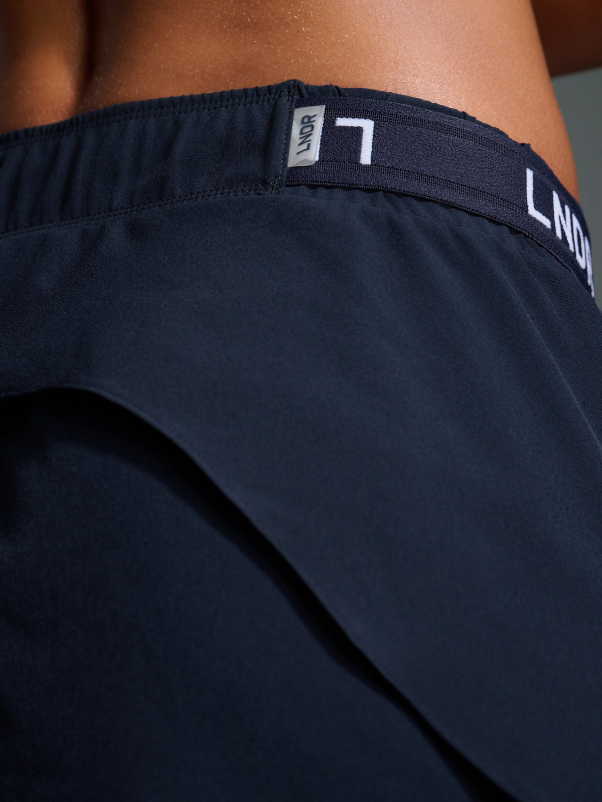 Womens fly recycled deep navy blue run short 3