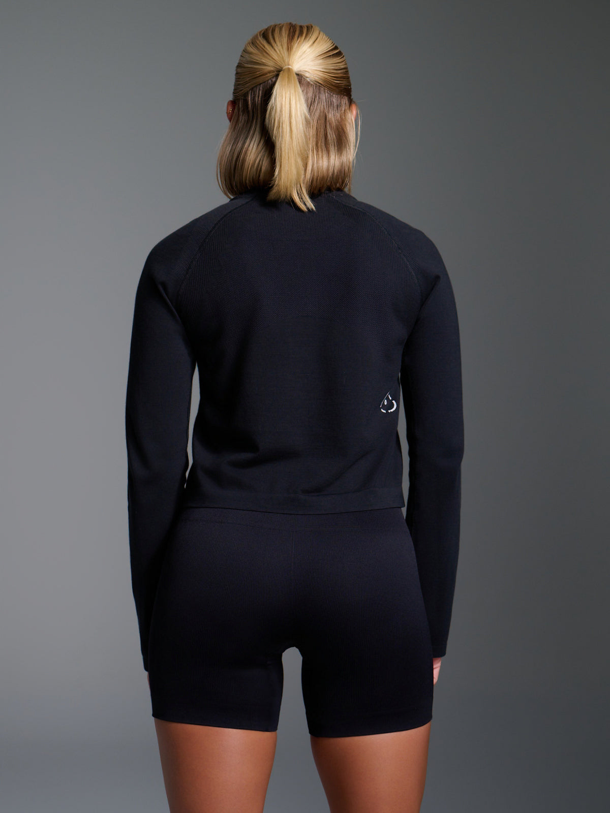Womens here today cropped long sleeve black tank top 3