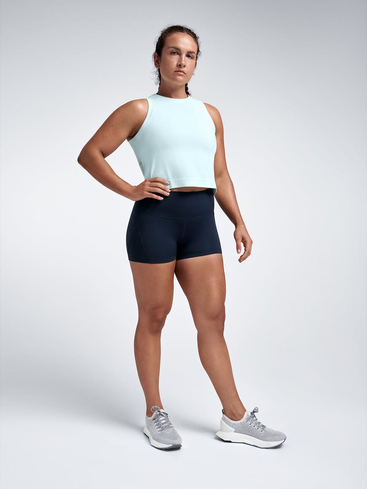 Womens here today cropped mint green tank top 2