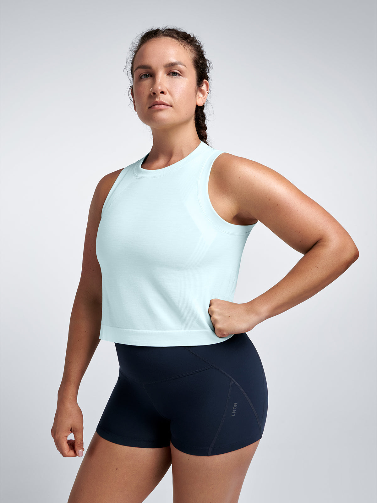 Womens here today cropped mint green tank top 7