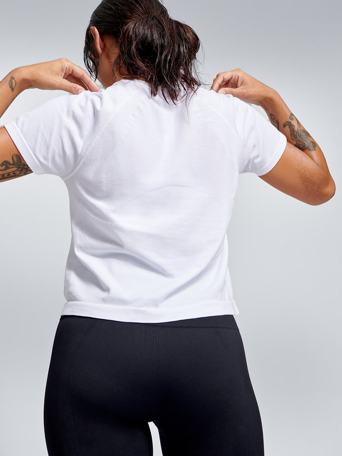 Womens here today cropped white tee 1