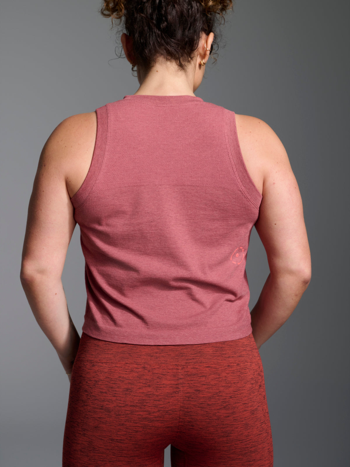 Womens here today cropped red earth marl tank top 4