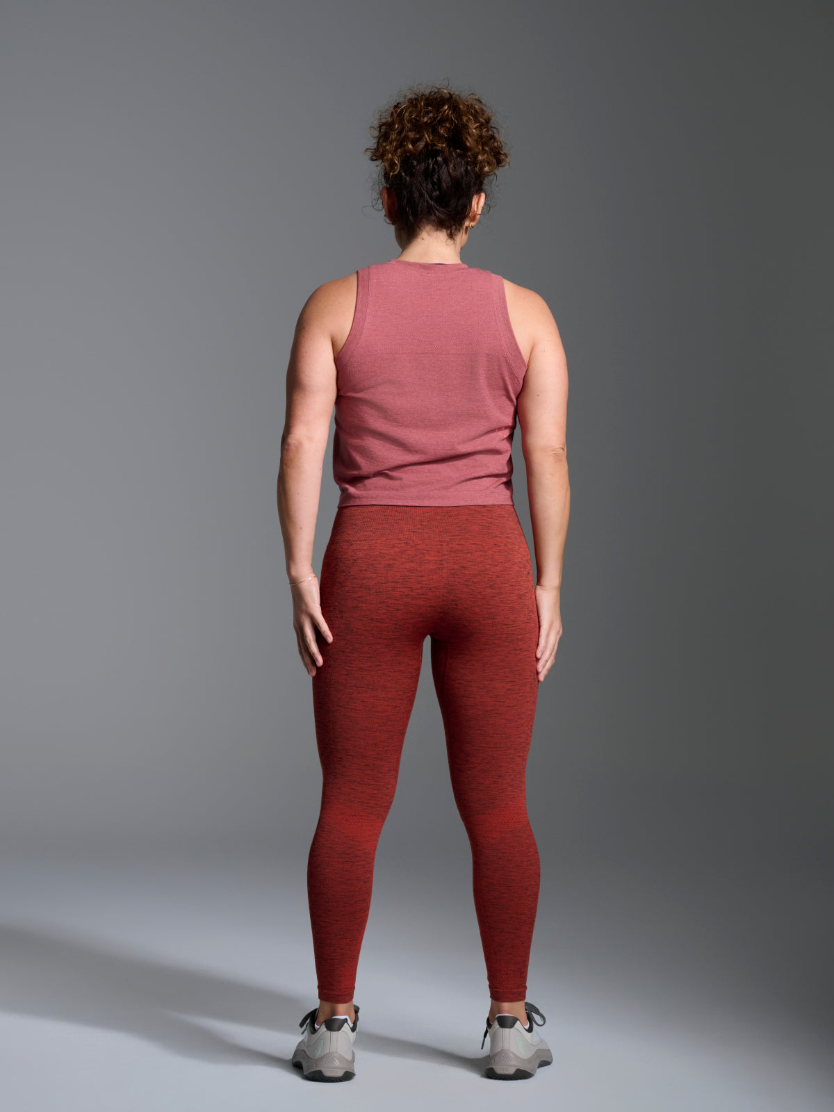 Womens here today cropped red earth marl tank top 8