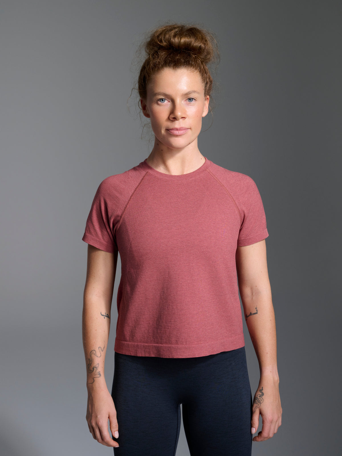 HERE TODAY MELANGE Cropped Tee Earth Marl