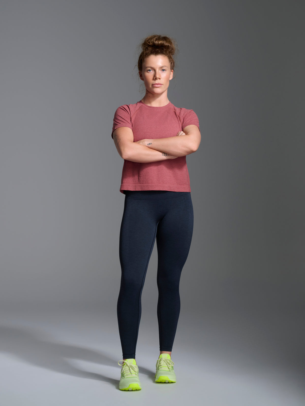 HERE TODAY MELANGE Cropped Tee Earth Marl