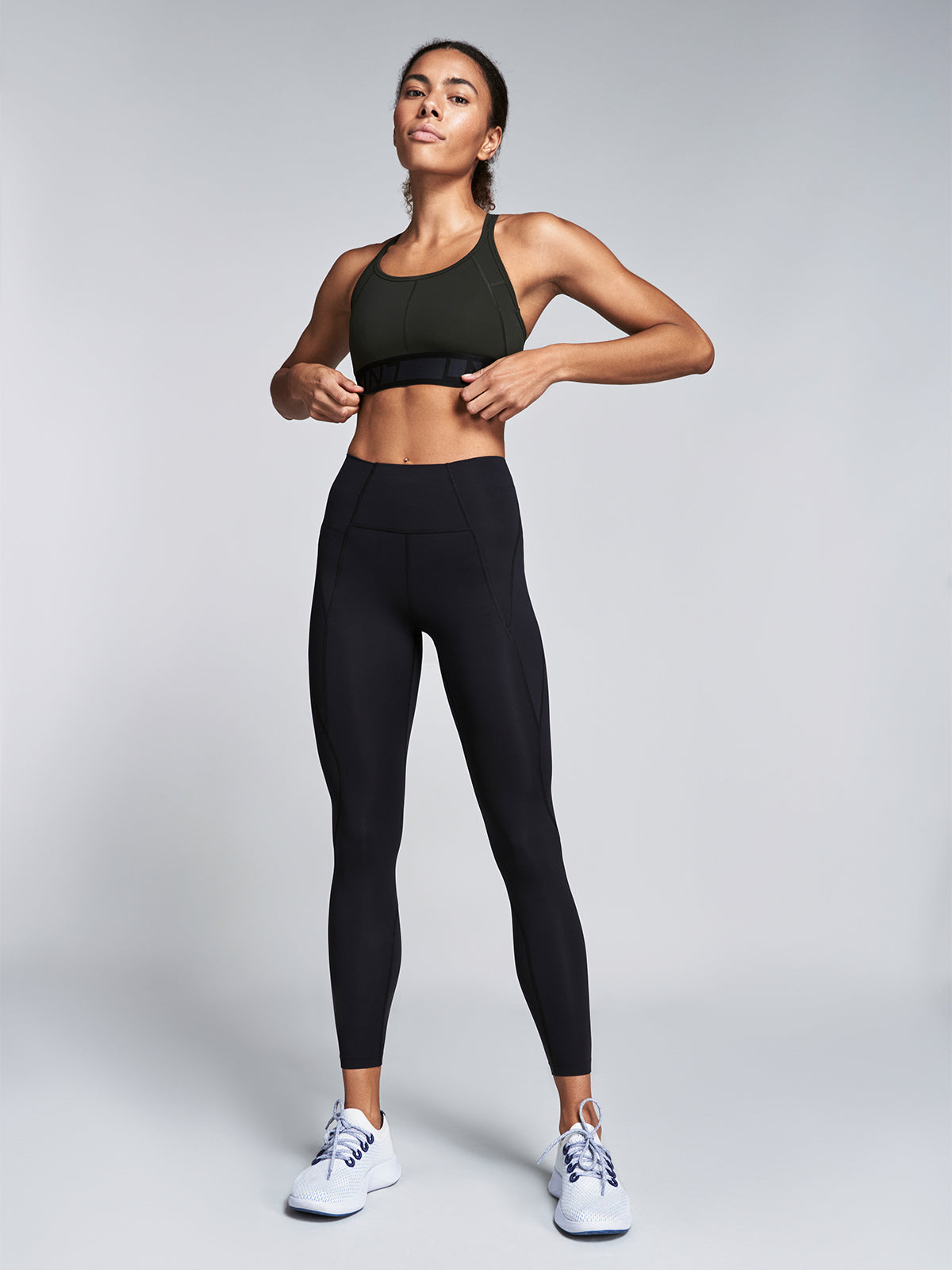 Womens lightspeed high waisted ankle length black leggings 2