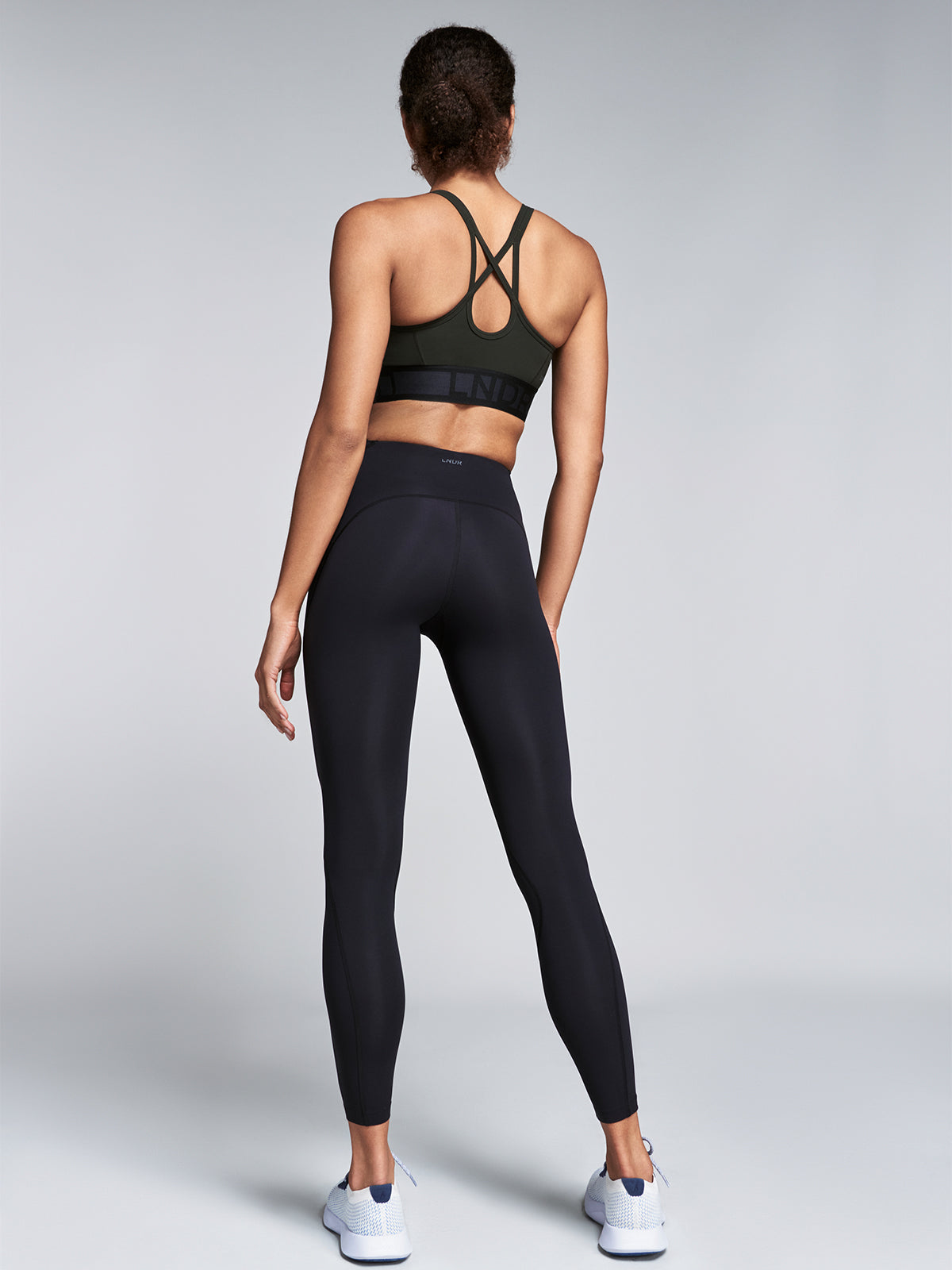 Womens lightspeed high waisted ankle length black leggings 3