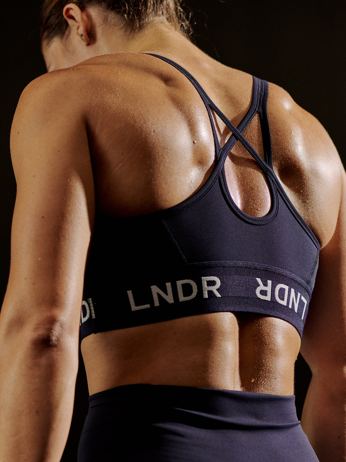 Womens limitless navy blue sports bra 2
