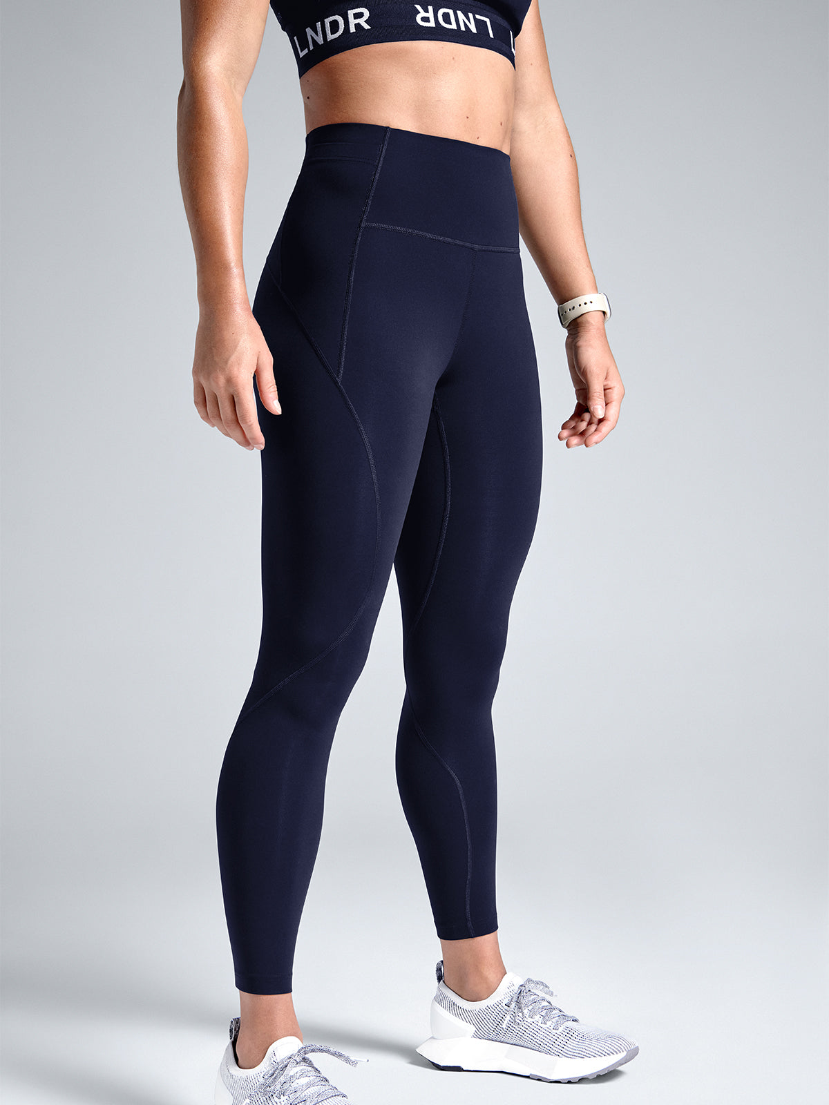 Womens limitless pocket high waisted ankle length deep navy leggings 5