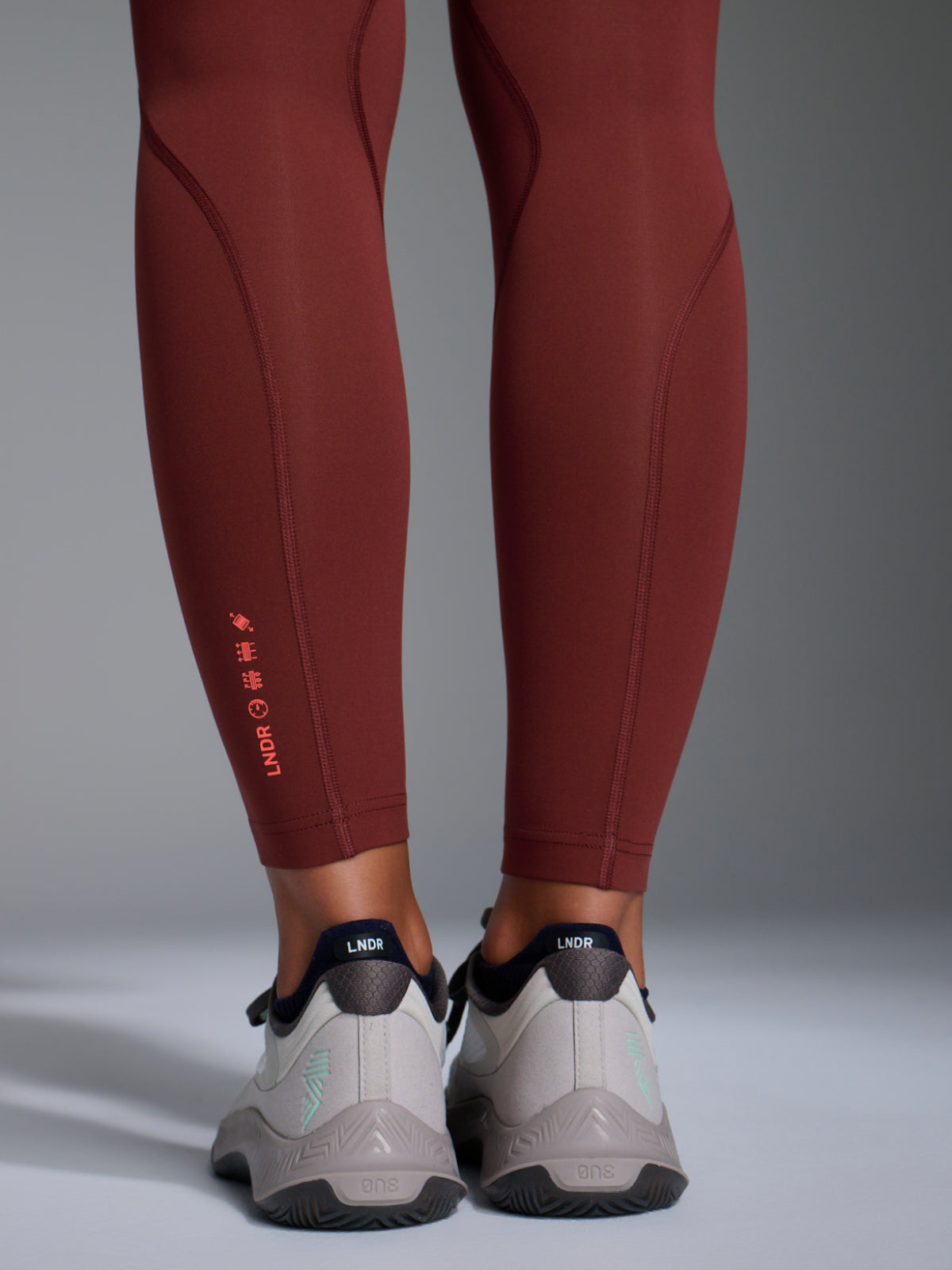 Womens limitless pocket super high waisted full length red rust leggings 4