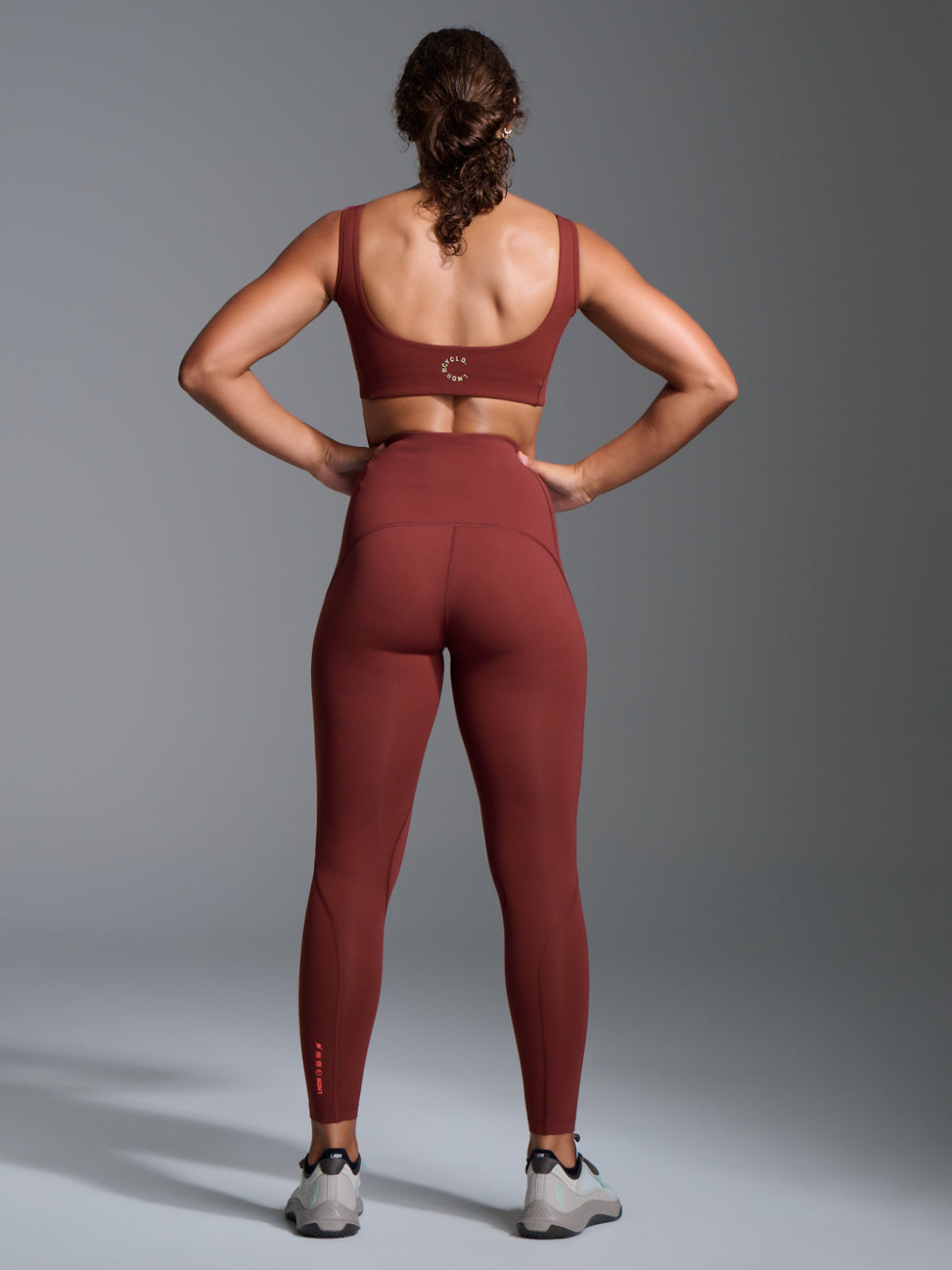 Womens limitless pocket super high waisted full length red rust leggings 6