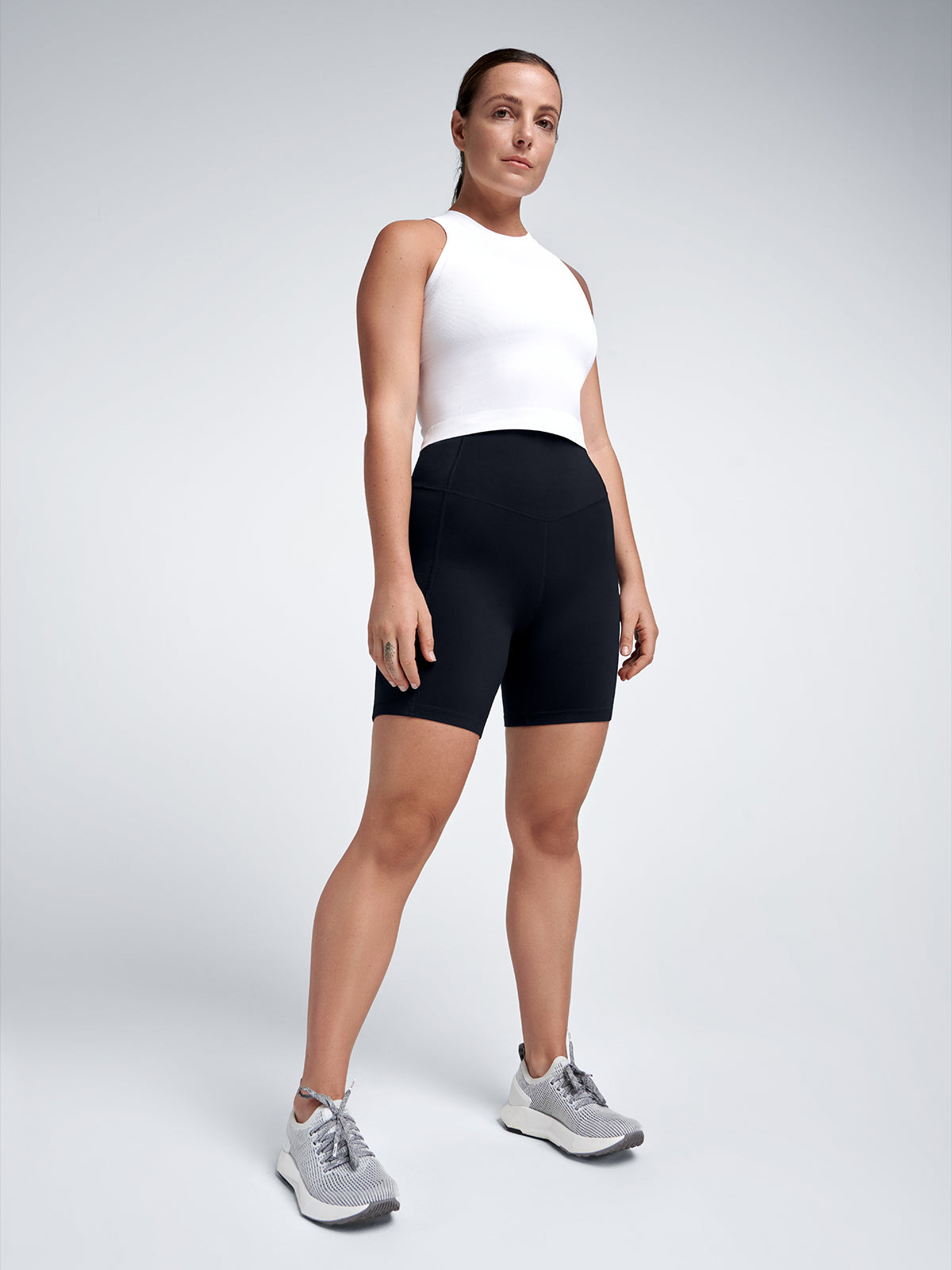 Womens obsession high waisted 8 inch black bike short 5