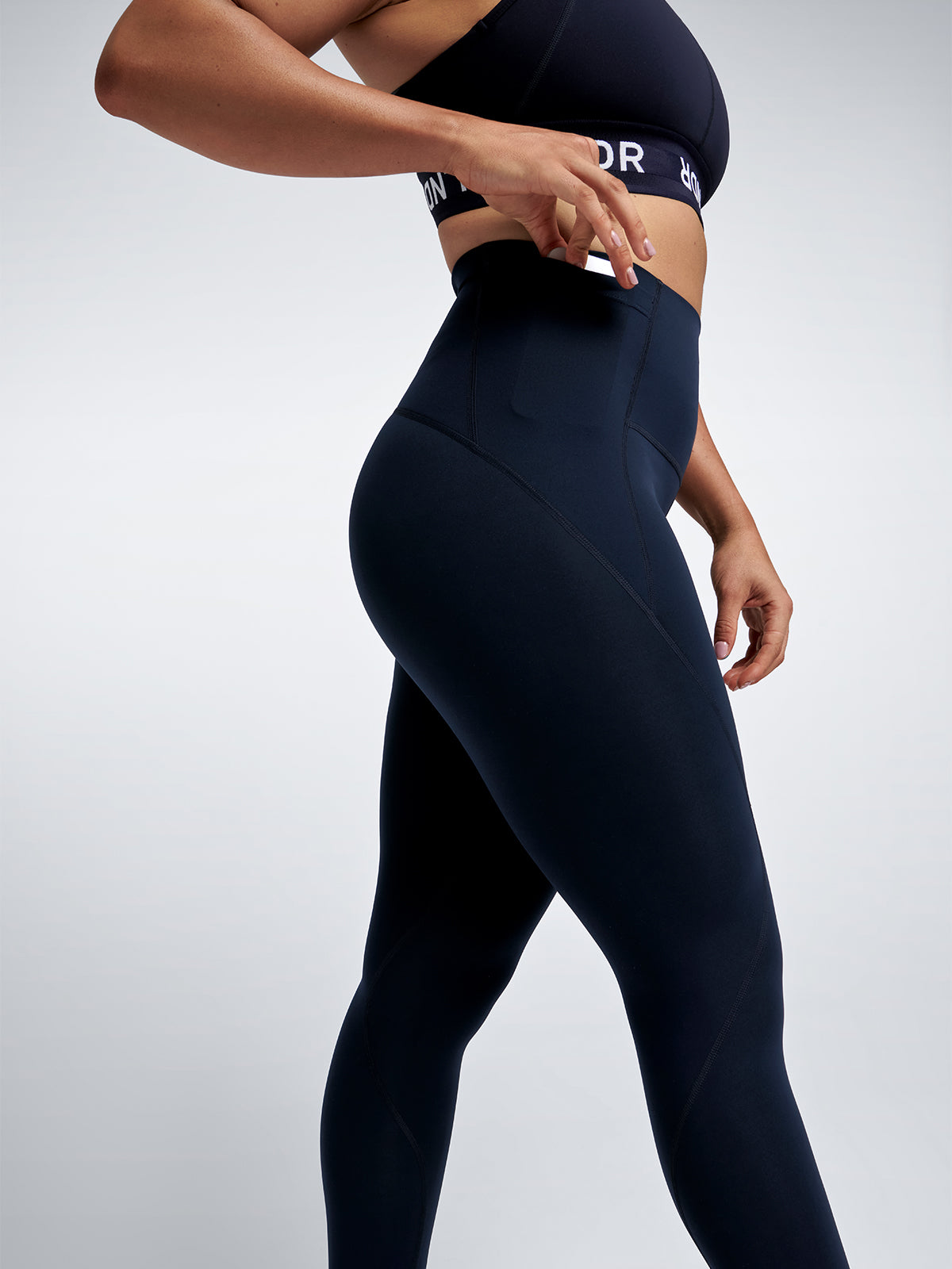 Womens limitless pocket super high waisted full length marine blue leggings 2