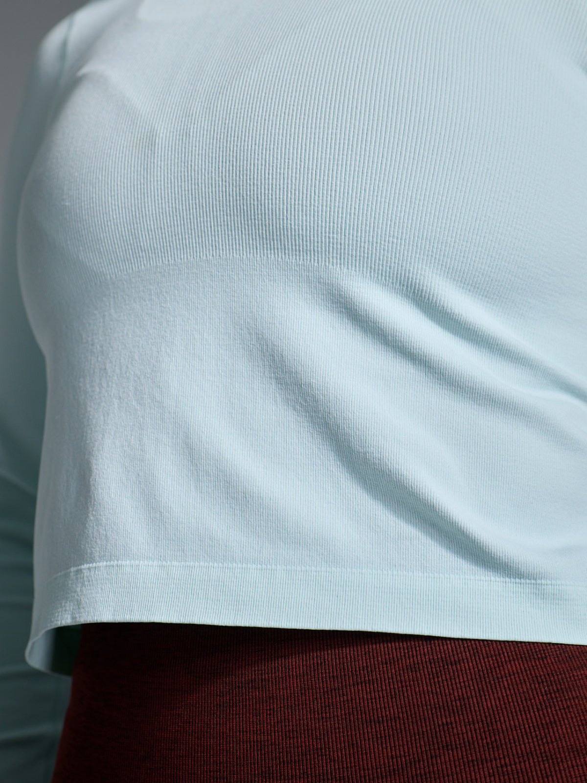 Womens power crop long sleeve mint green tank top 3