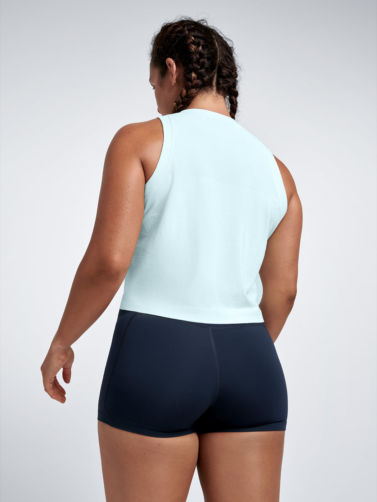 Womens limitless high waisted 3 inch marine blue bike shorts 7