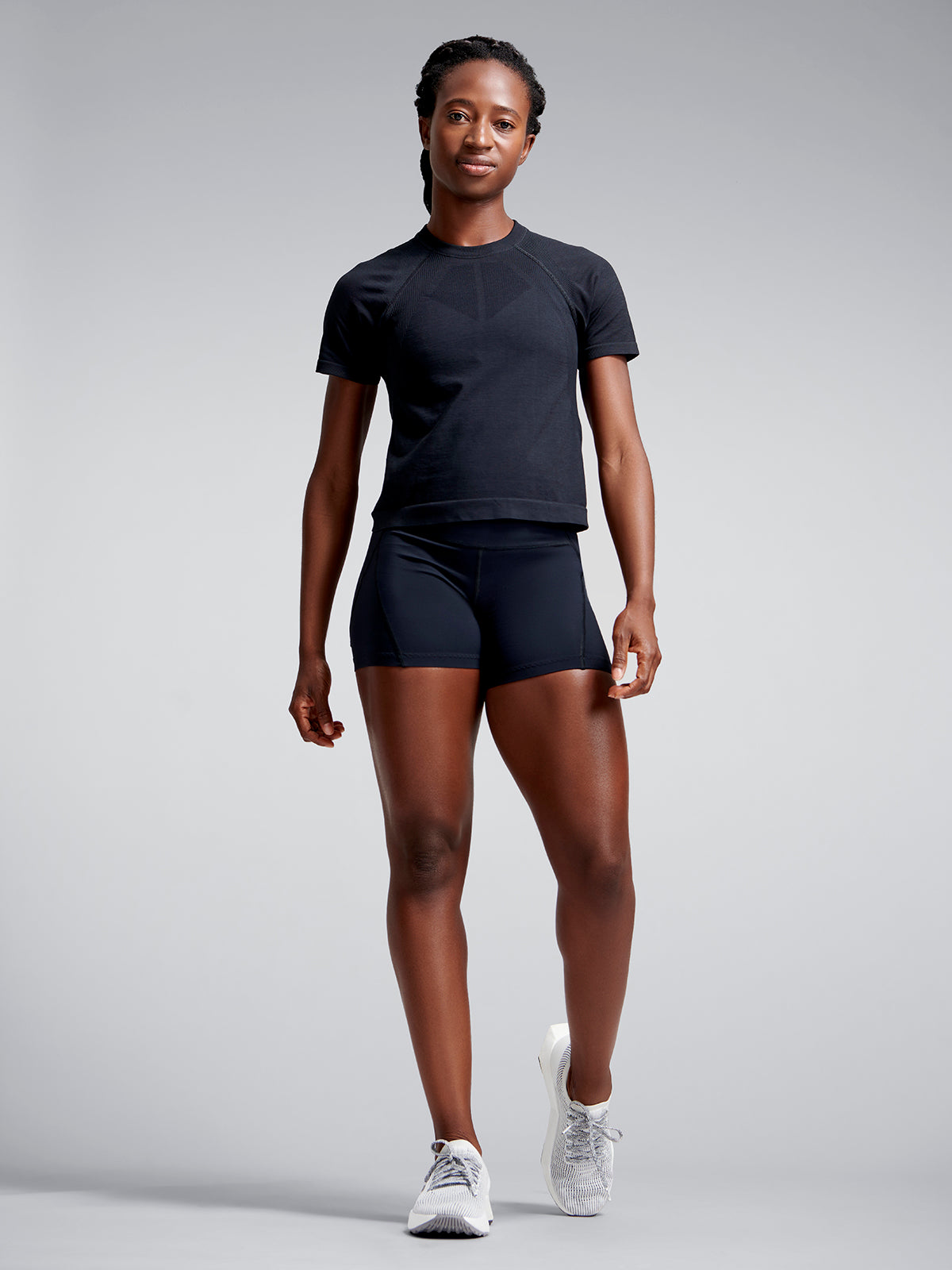 Womens limitless high waisted 3 inch black bike shorts 7