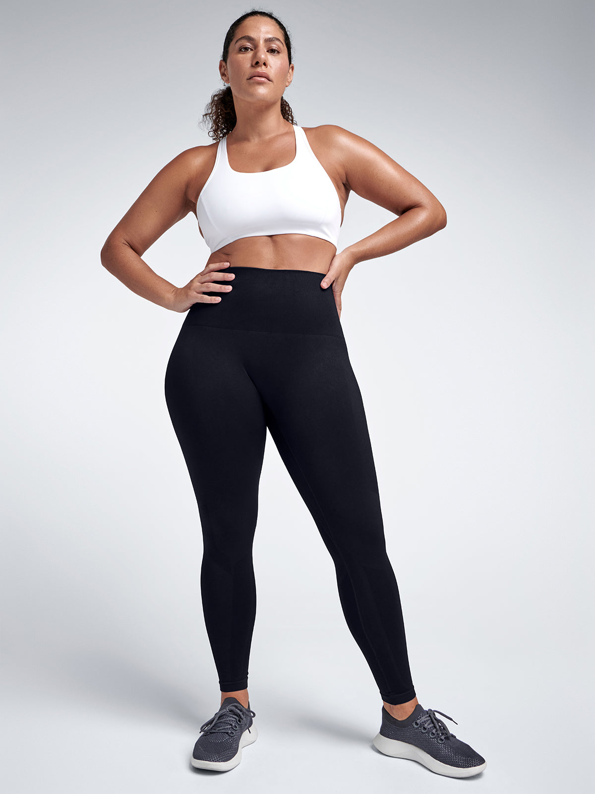 Womens streamline super high waisted full black leggings 6