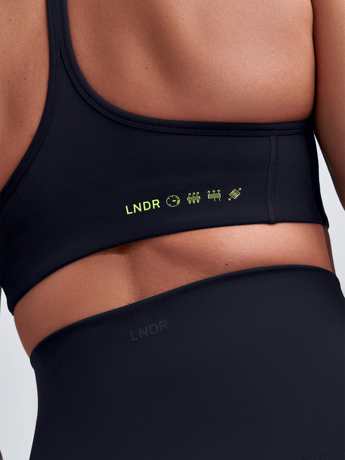 Womens fatal attraction recycled black sports bra 4