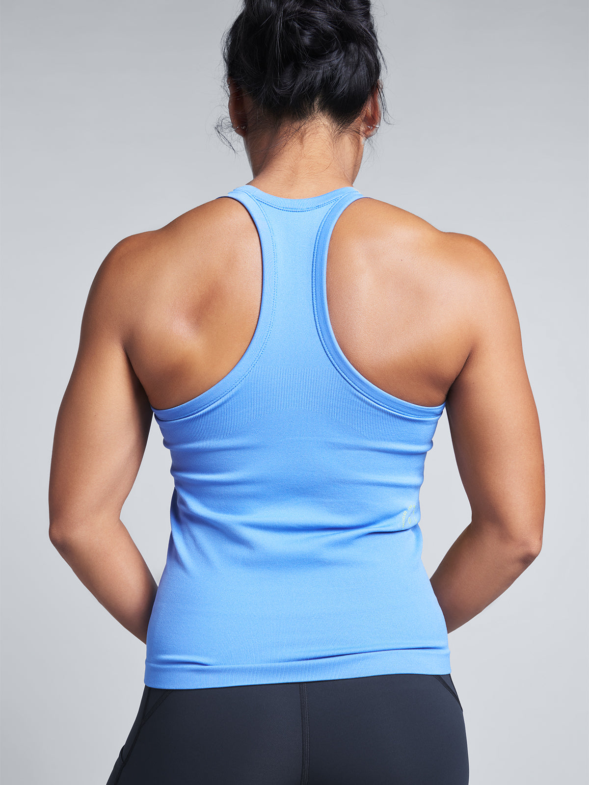Womens vibrant blue recycled muscle tank 6