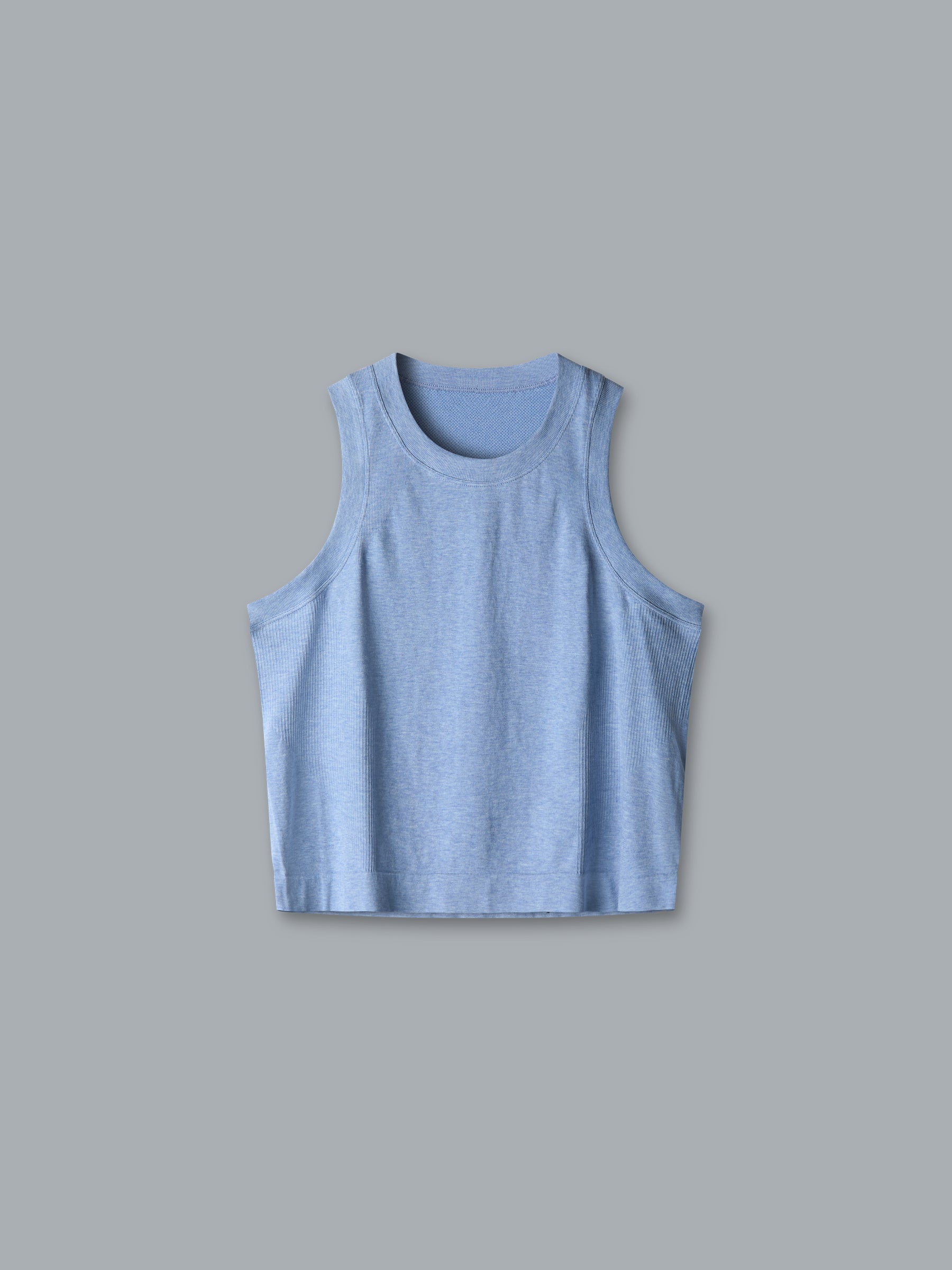 HERE TODAY MELANGE Cropped Tank Blue Marl