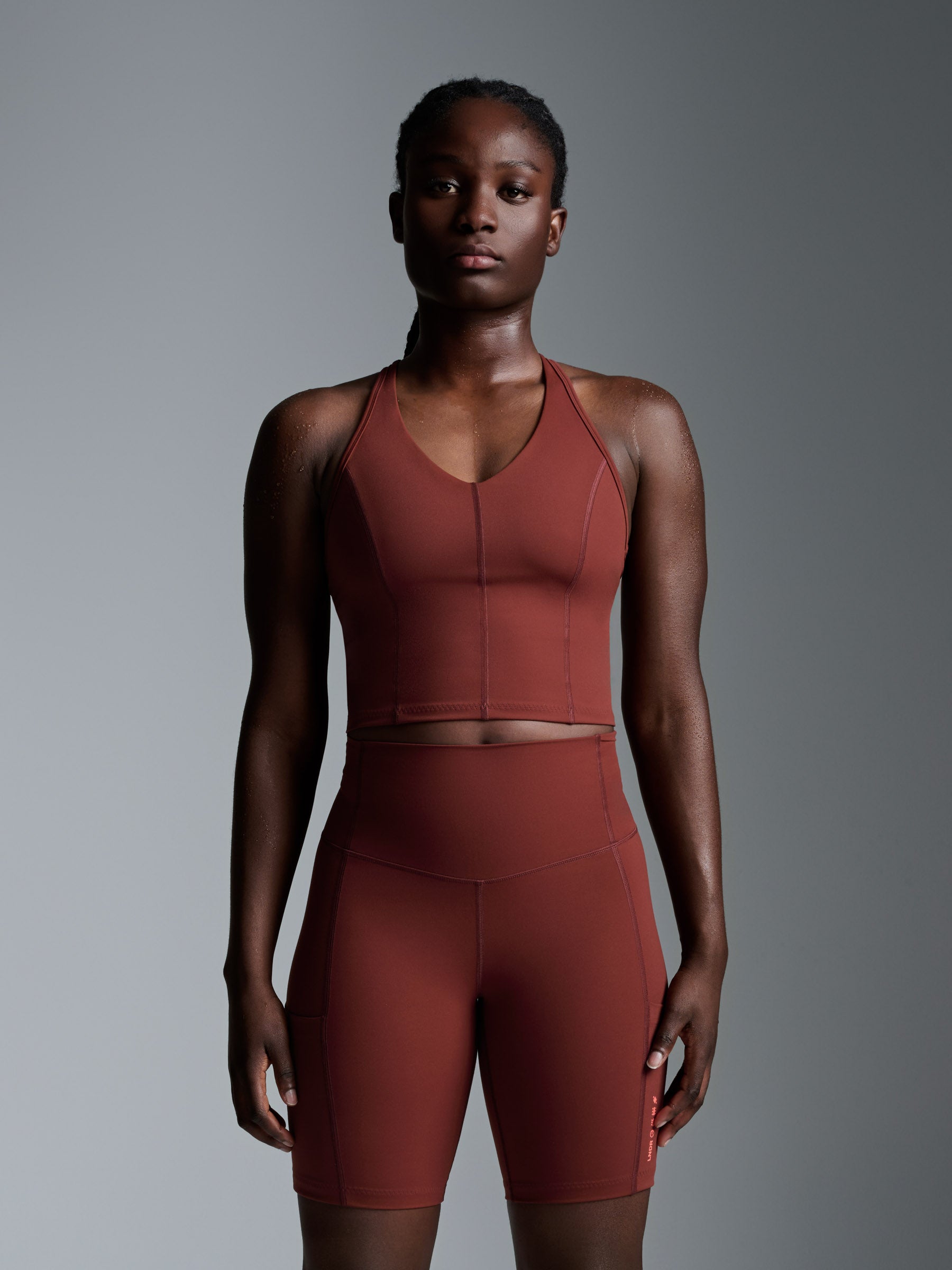 FEMME FATALE Longline Sports Bra Rust