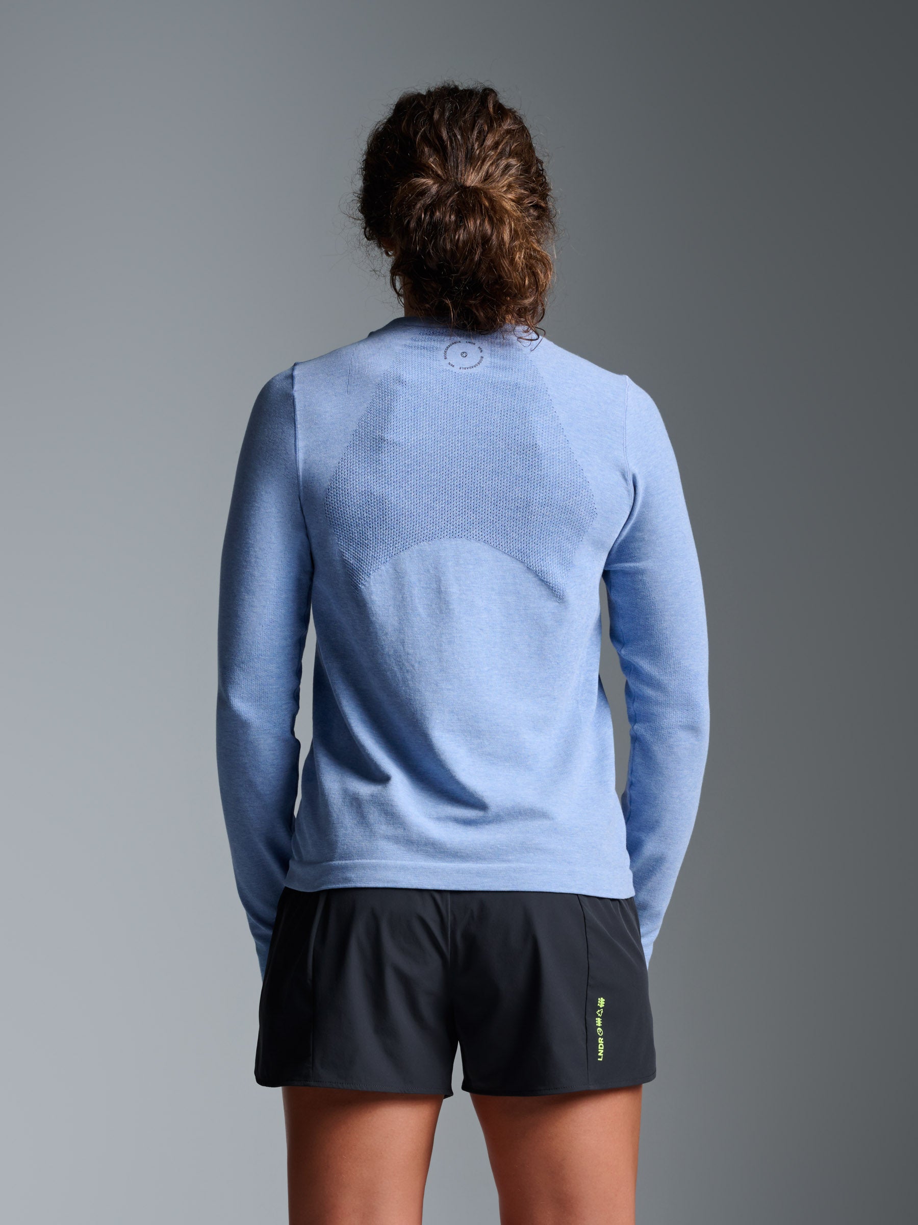 HERE TODAY MELANGE Long Sleeve Tee Blue Marl