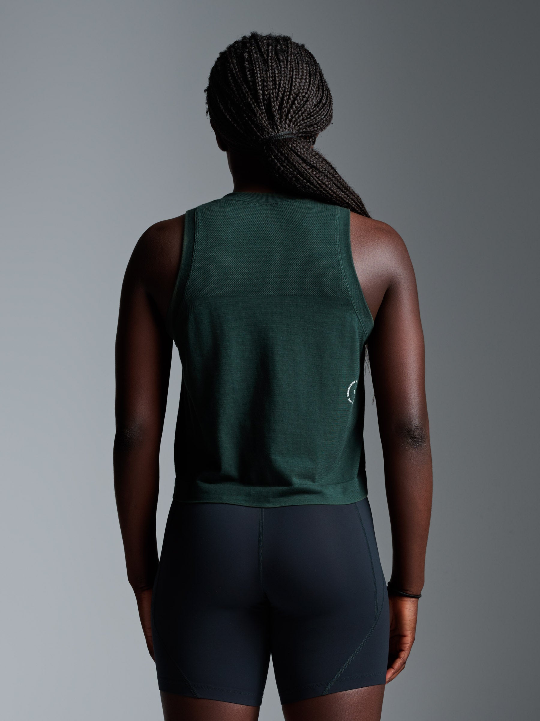 HERE TODAY Cropped Tank Dark Green