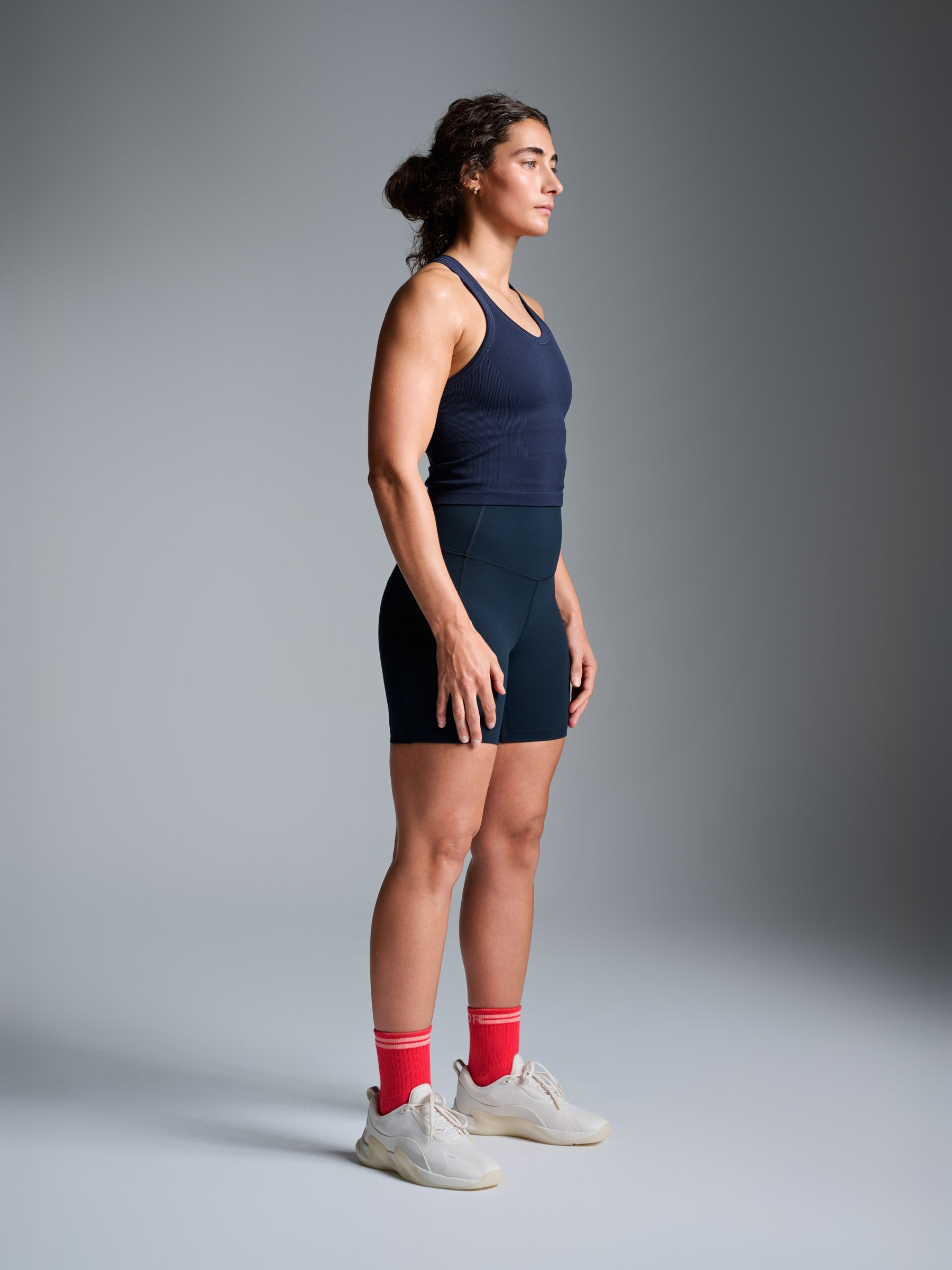 CROPPED MUSCLE TANK (RECYCLED) True Navy