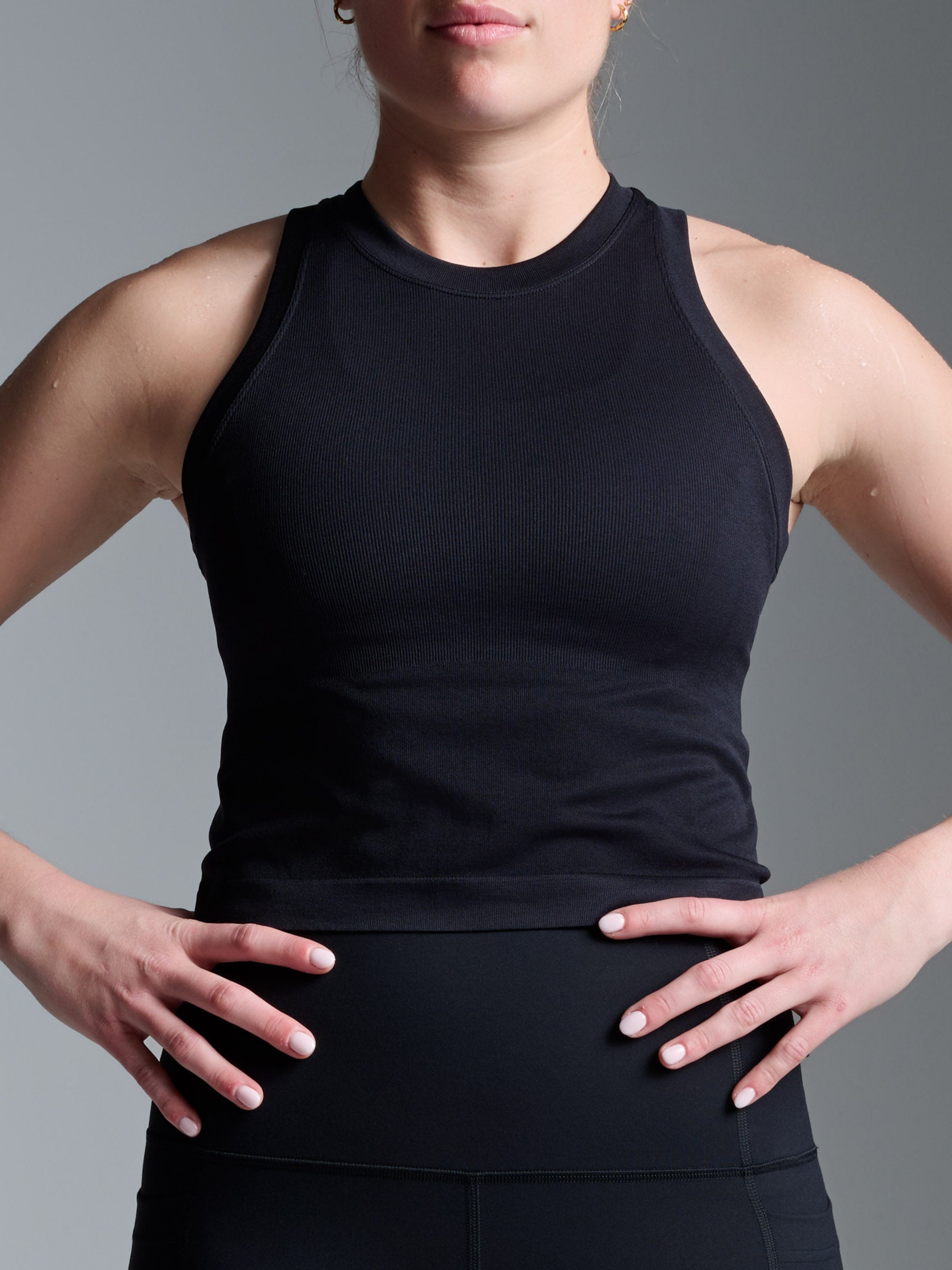 POWER CROP Tank Black