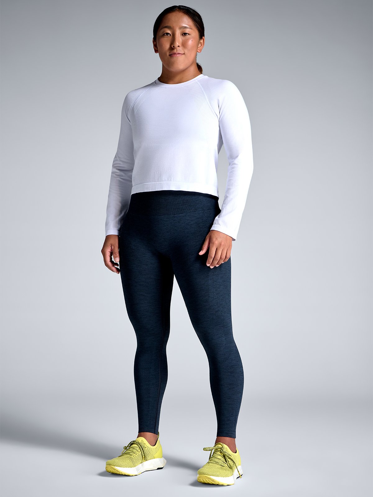 HERE TODAY Cropped Long Sleeve Tee White