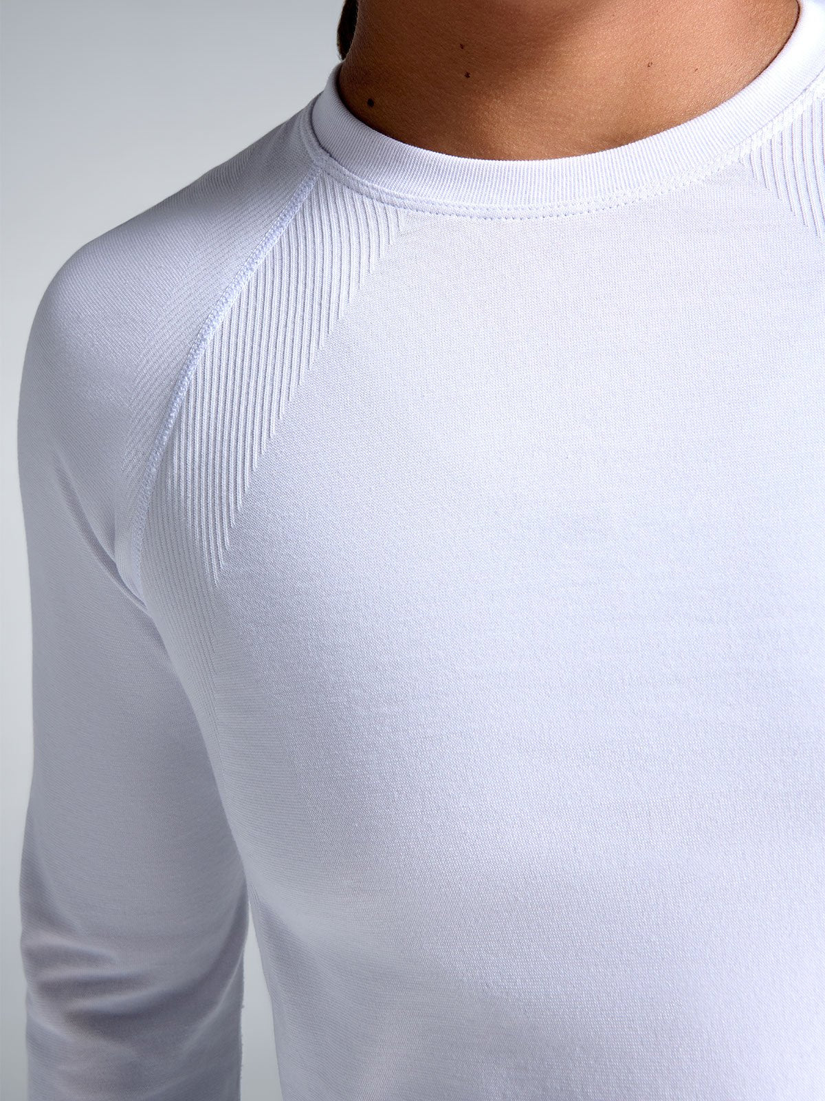 HERE TODAY Cropped Long Sleeve Tee White