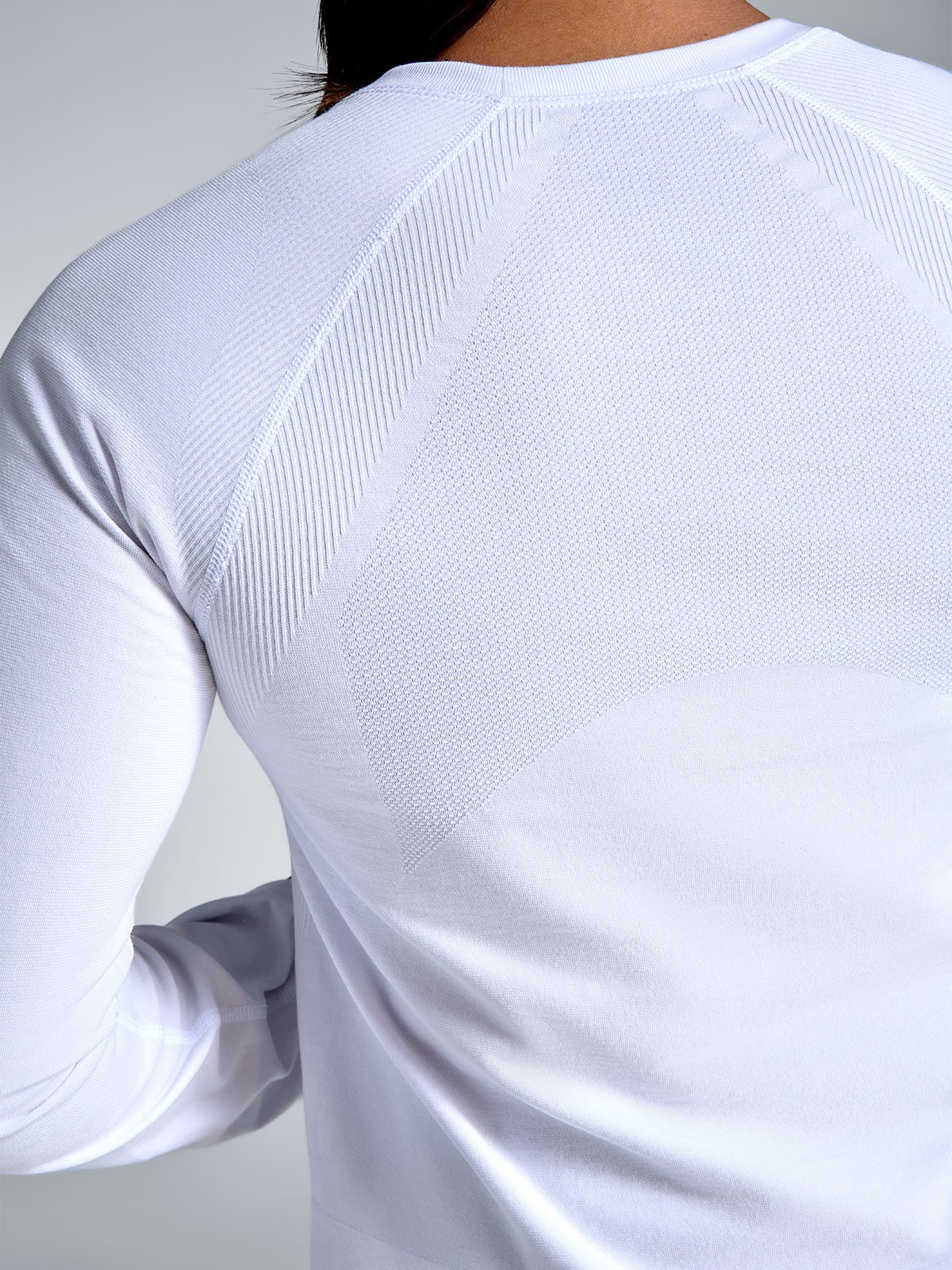 HERE TODAY Cropped Long Sleeve Tee White